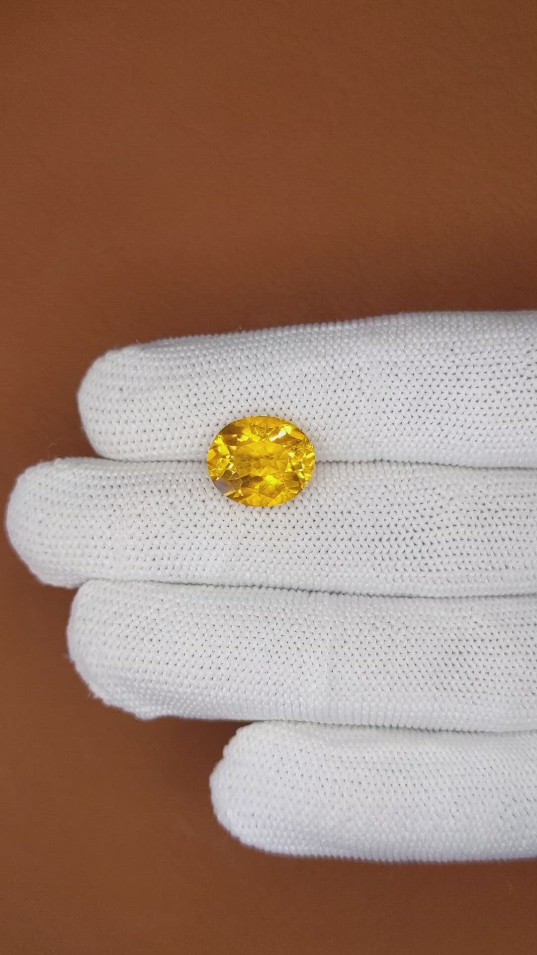 5.58 Ct. Yellow Citrine from Brazil Size Video