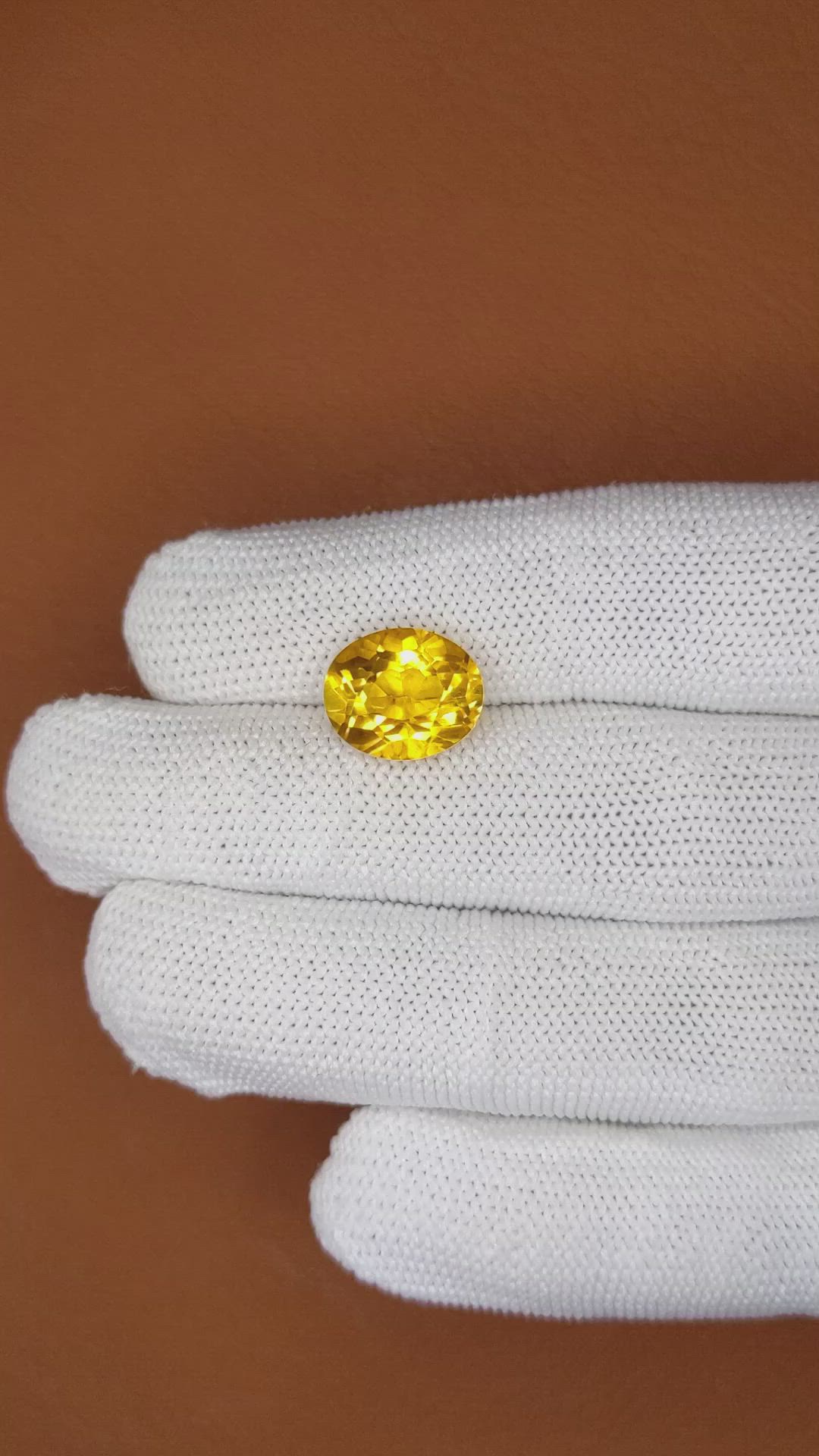 5.44 Ct. Yellow Citrine from Brazil Size Video