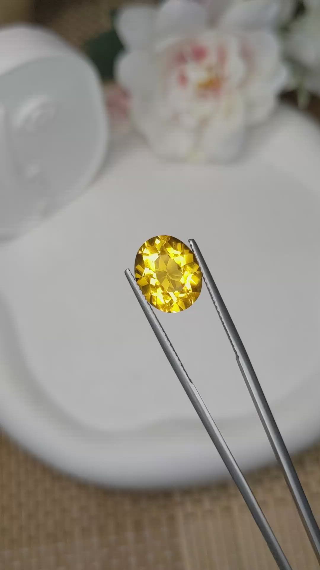 5.44 Ct. Yellow Citrine from Brazil Size Video