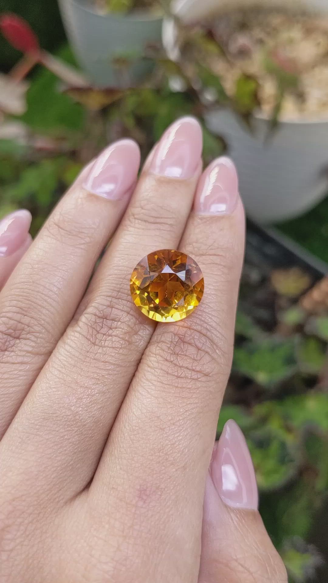 10.90 Ct. Orange Citrine from Brazil Size Video