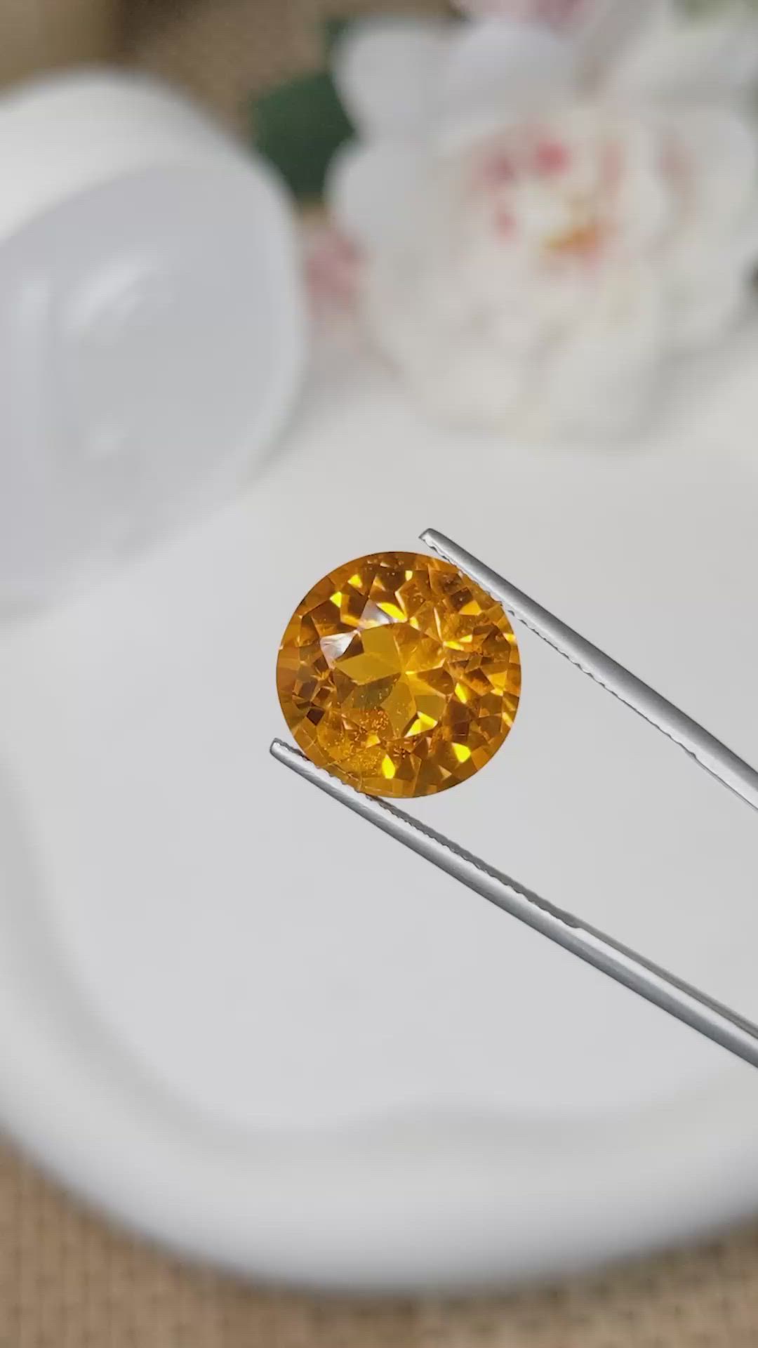 10.90 Ct. Orange Citrine from Brazil Size Video