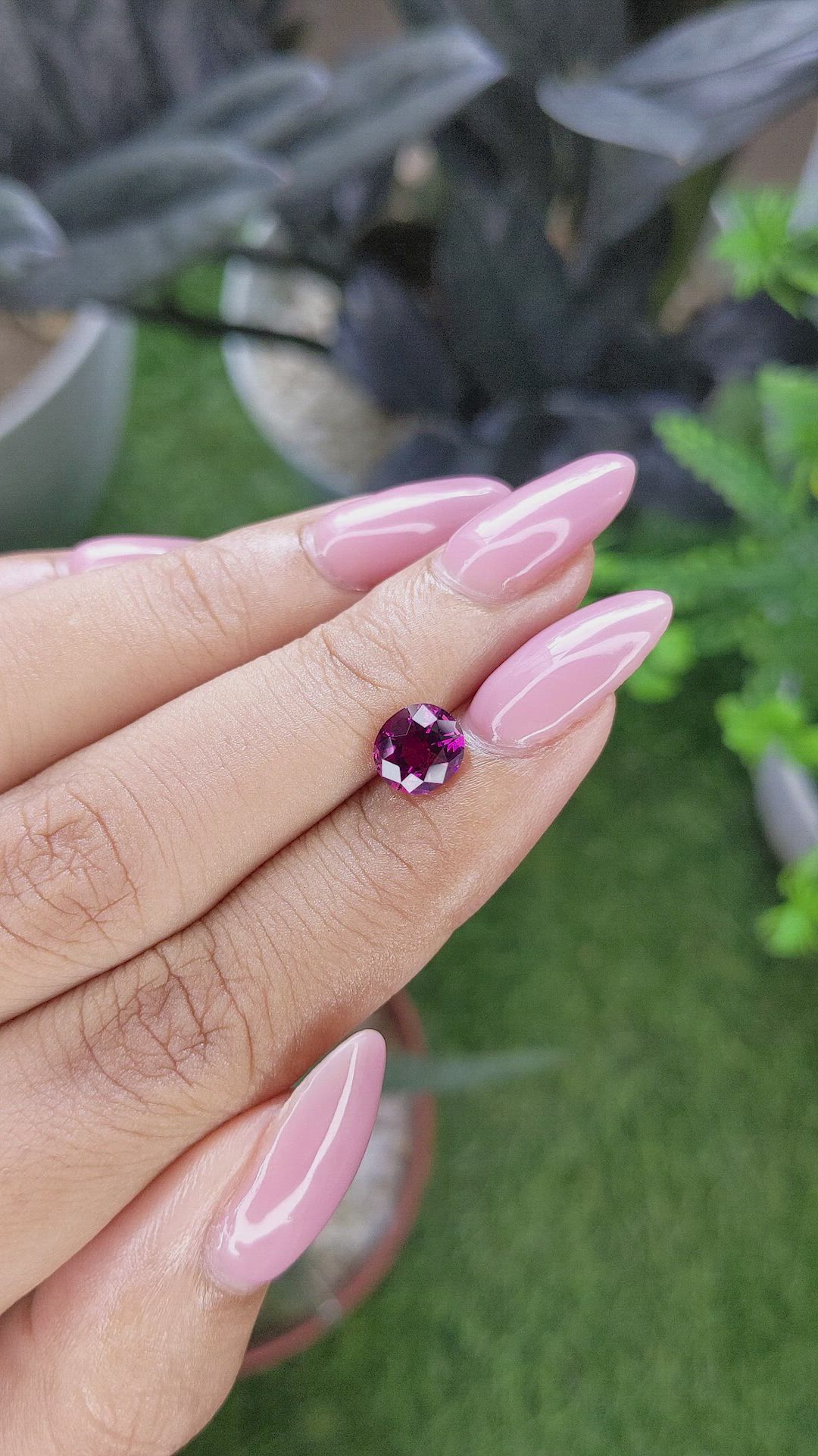 1.60 Ct. Pinkish Purple Garnet from Tanzania Size Video