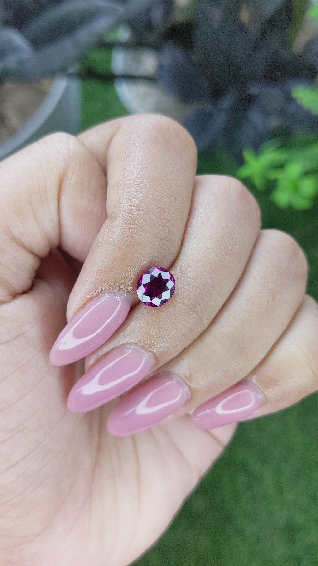 1.60 Ct. Pinkish Purple Garnet from Tanzania Size Video