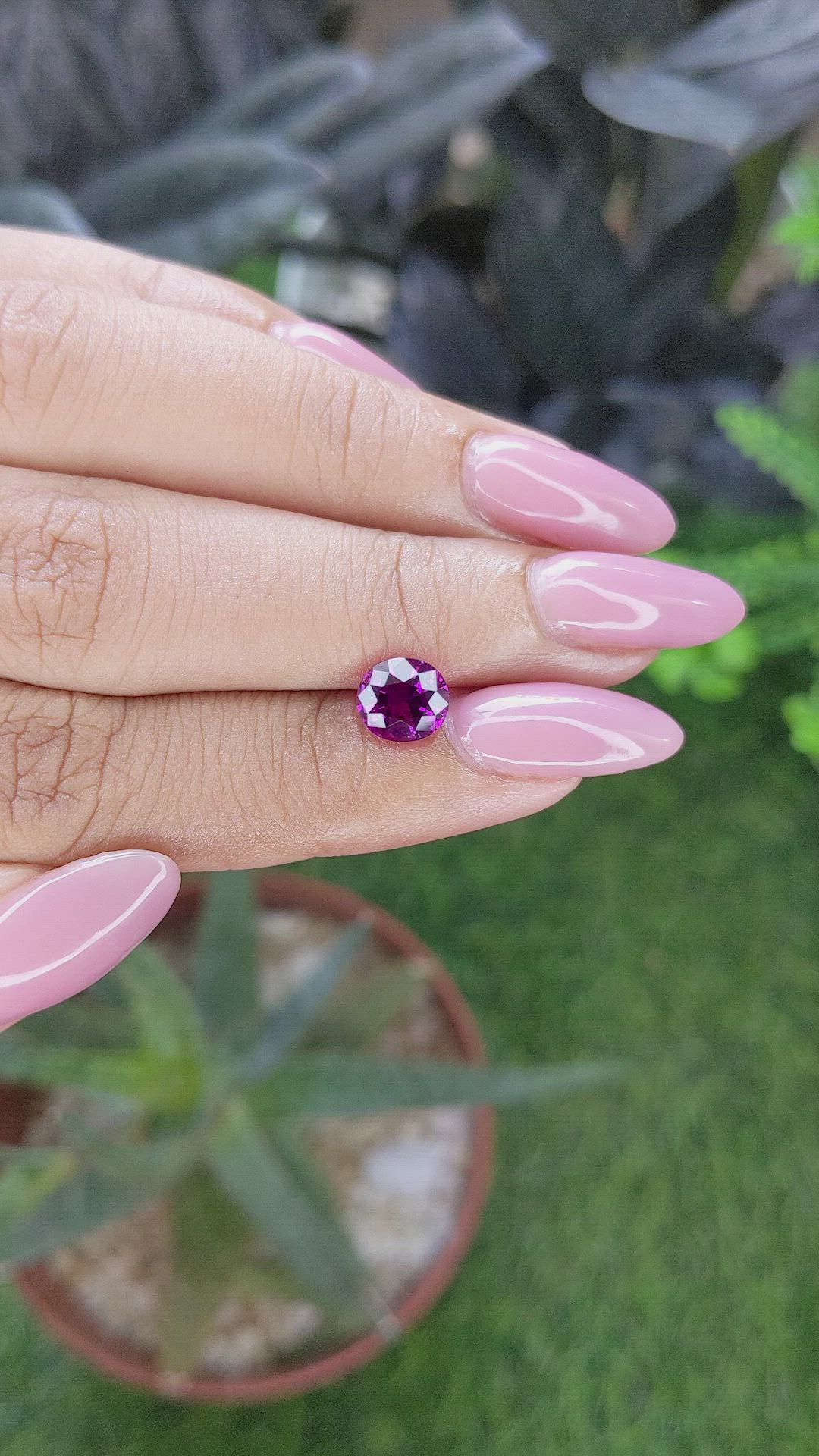 1.60 Ct. Pinkish Purple Garnet from Tanzania Size Video
