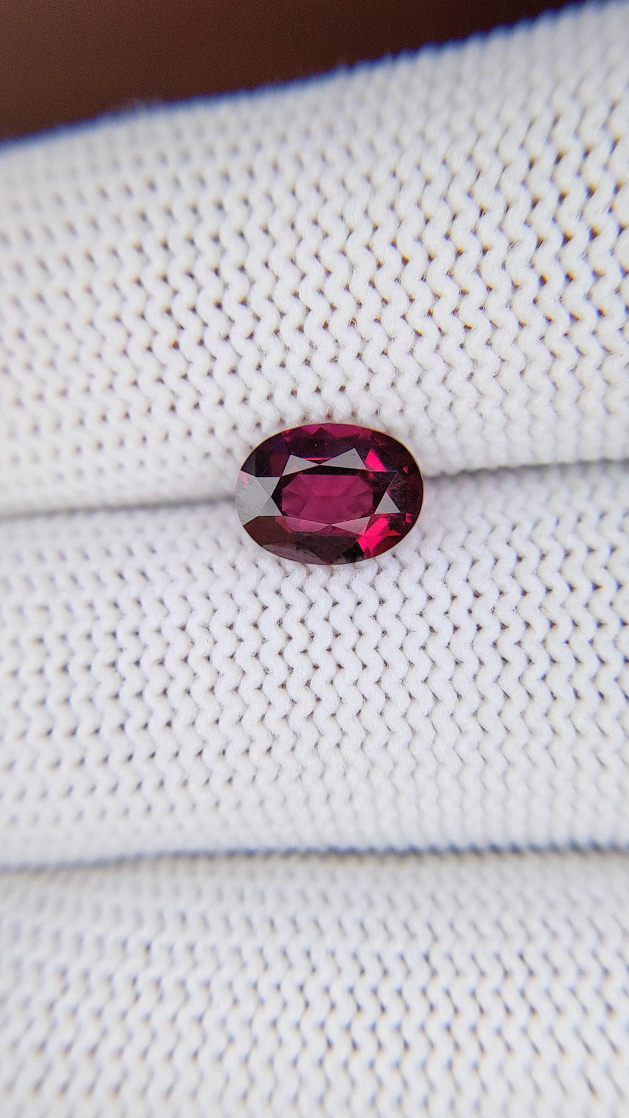 1.57 Ct. Purplish Pink Garnet from Tanzania Size Video