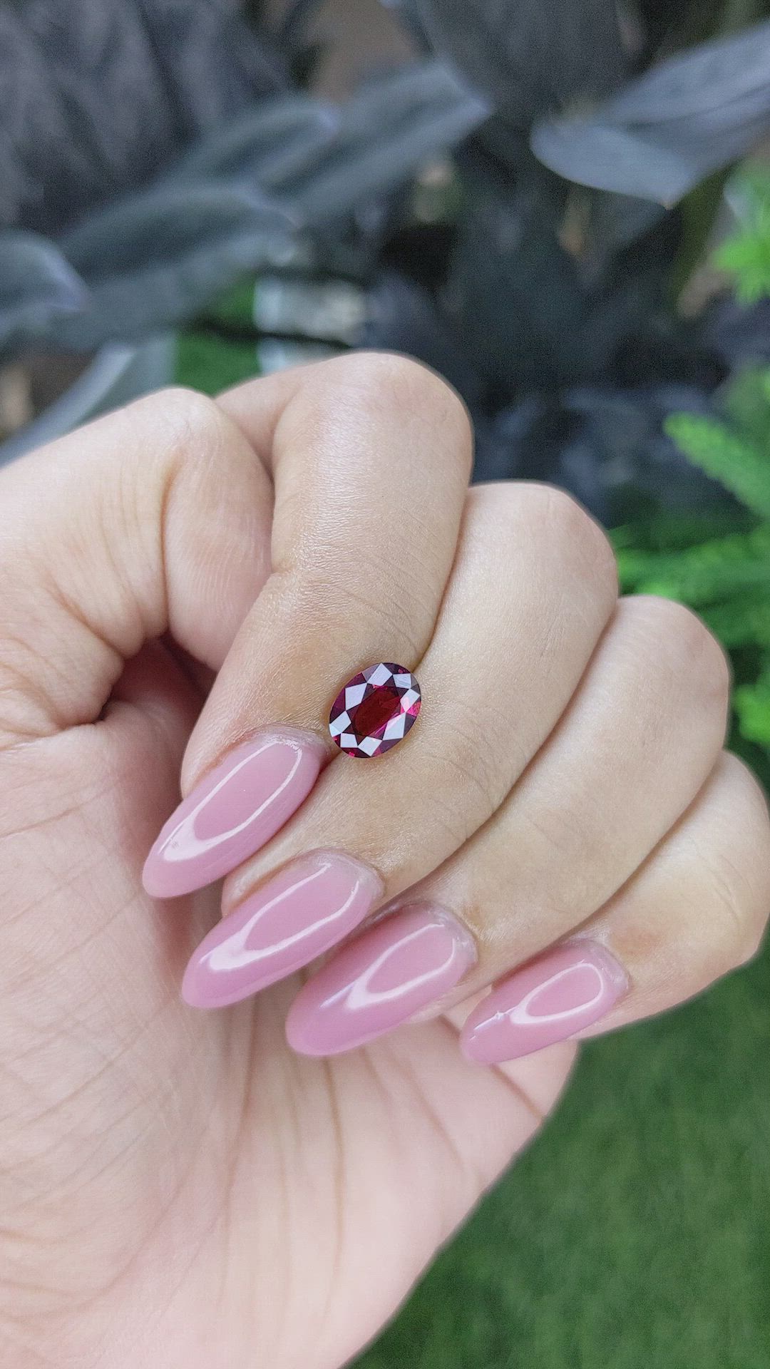 1.57 Ct. Purplish Pink Garnet from Tanzania Size Video