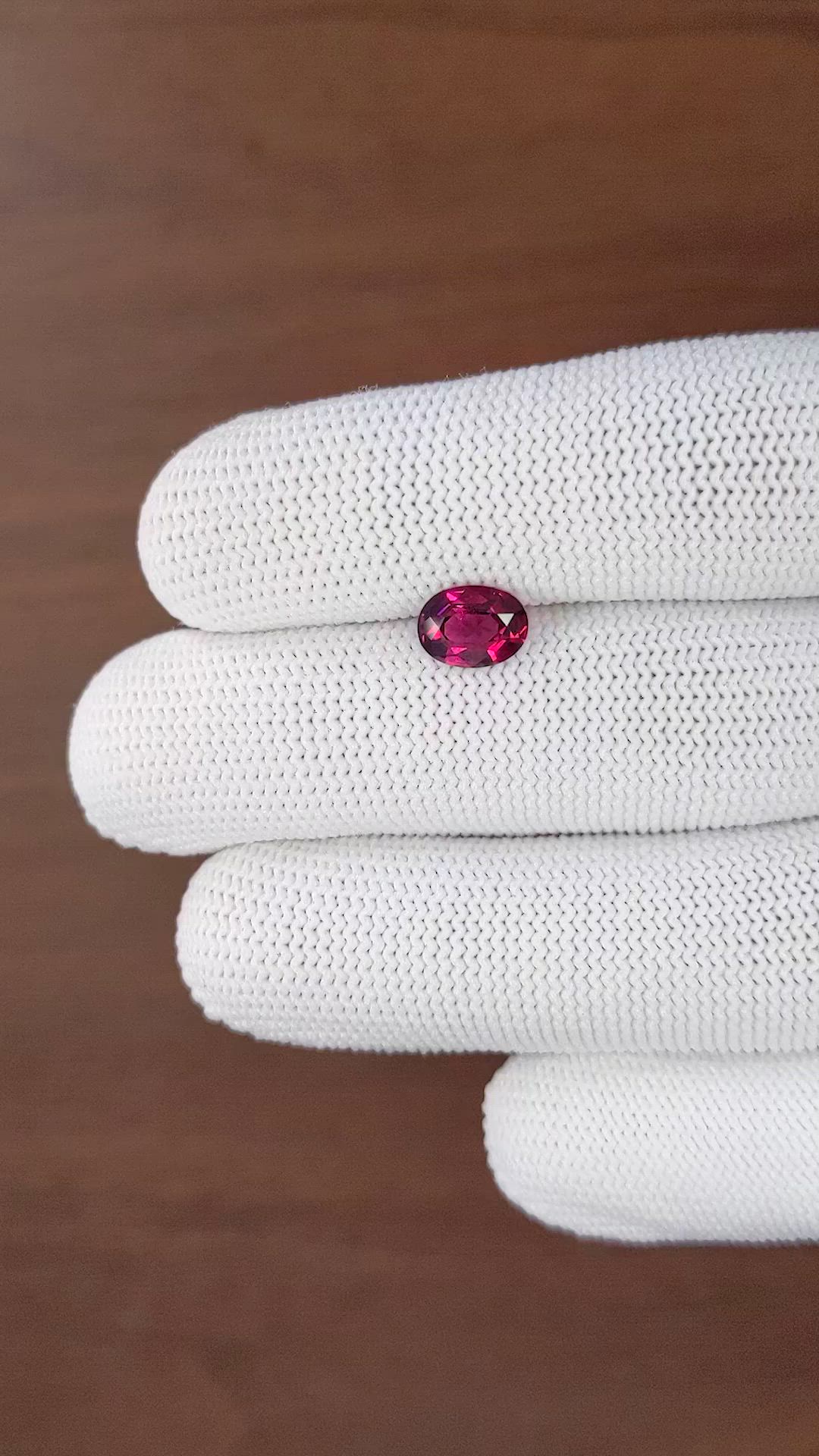1.57 Ct. Purplish Pink Garnet from Tanzania Size Video