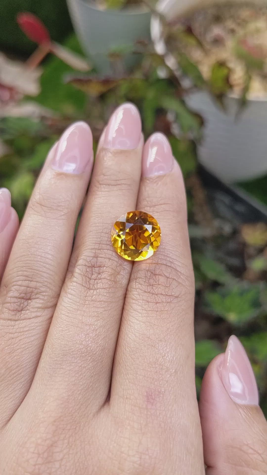 6.87 Ct. Yellowish Orange Citrine from Brazil Size Video