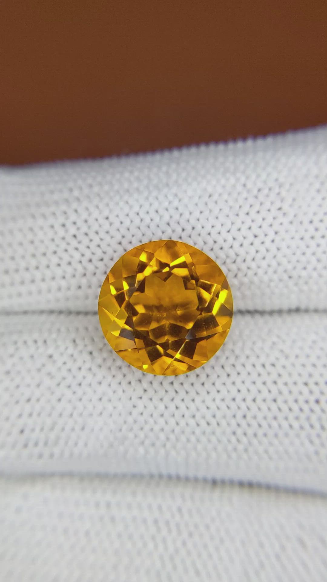6.87 Ct. Yellowish Orange Citrine from Brazil Size Video