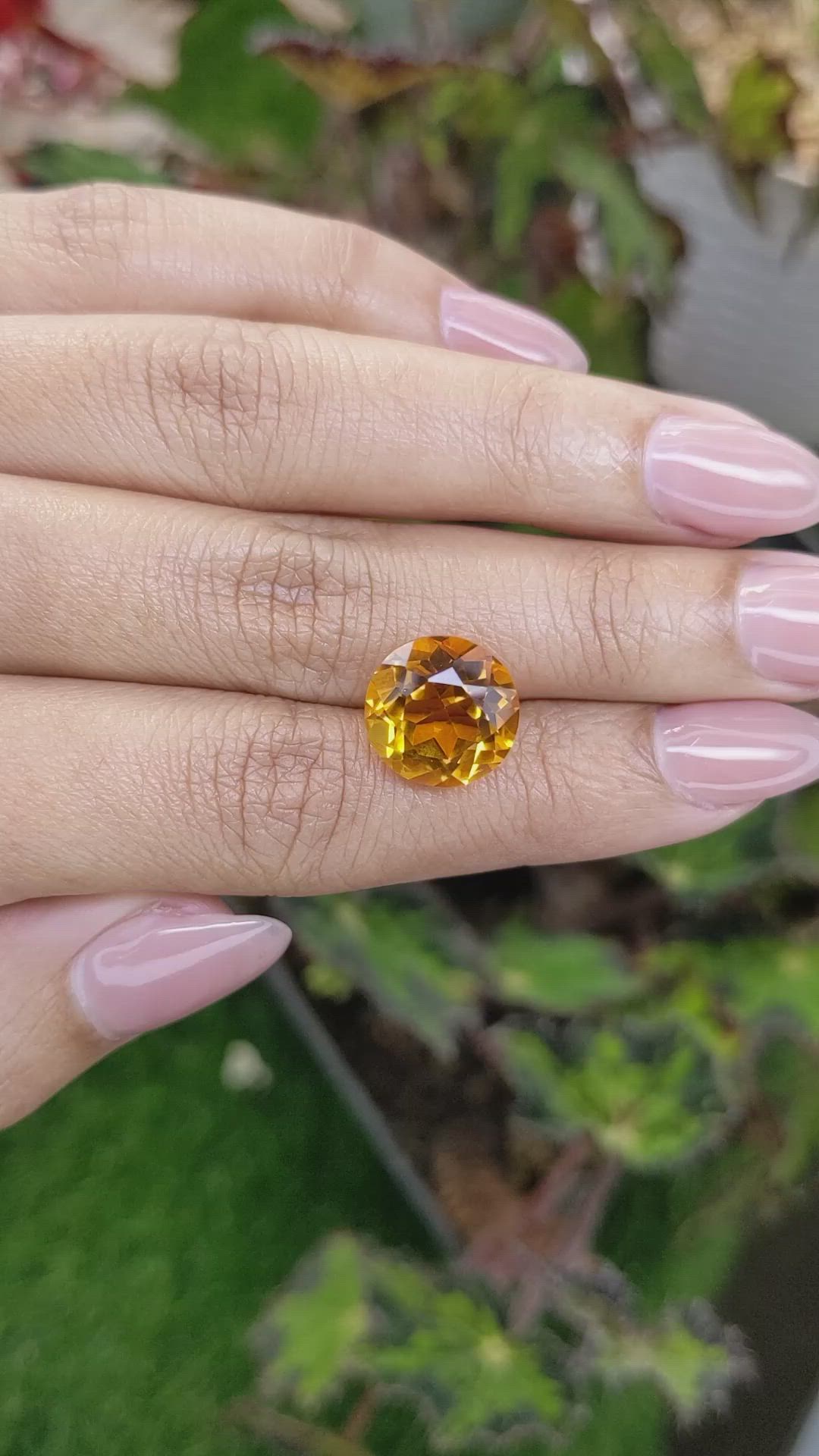 6.87 Ct. Yellowish Orange Citrine from Brazil Size Video