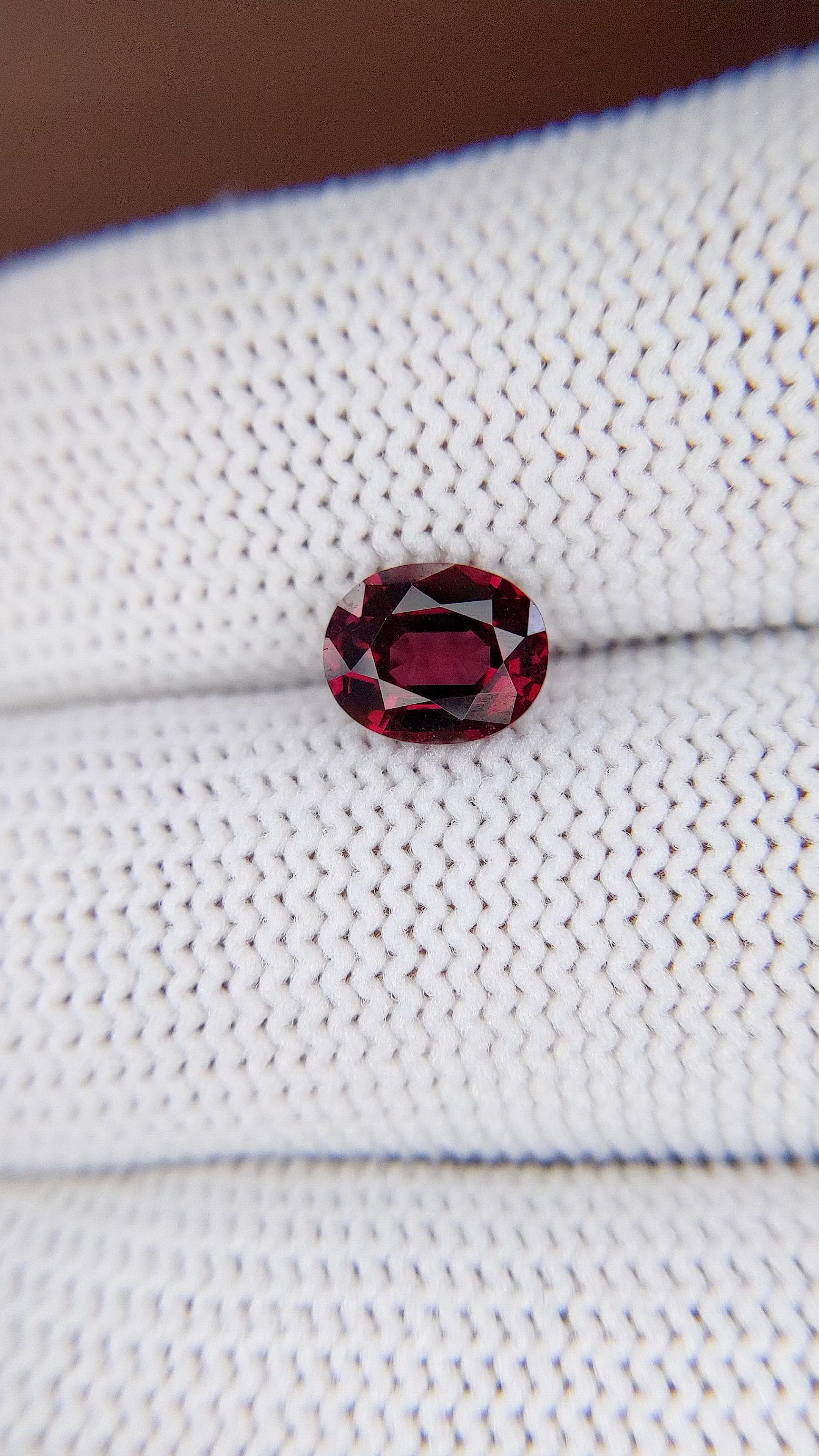 1.57 Ct. Purplish Red Garnet from Tanzania Size Video
