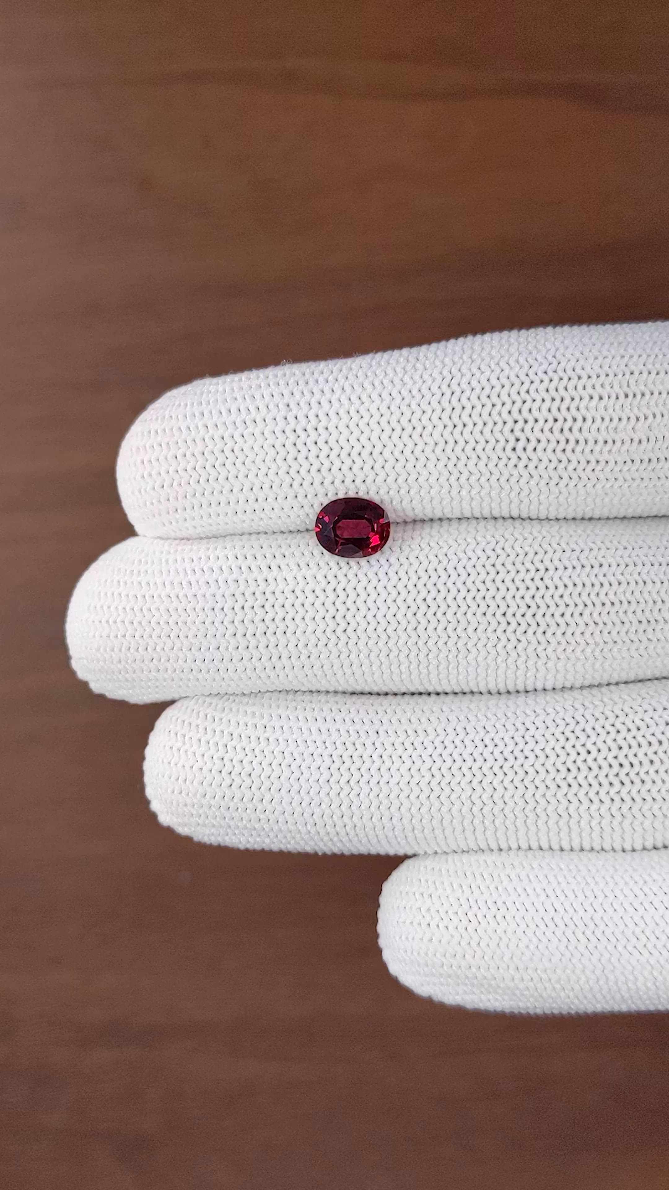 1.57 Ct. Purplish Red Garnet from Tanzania Size Video