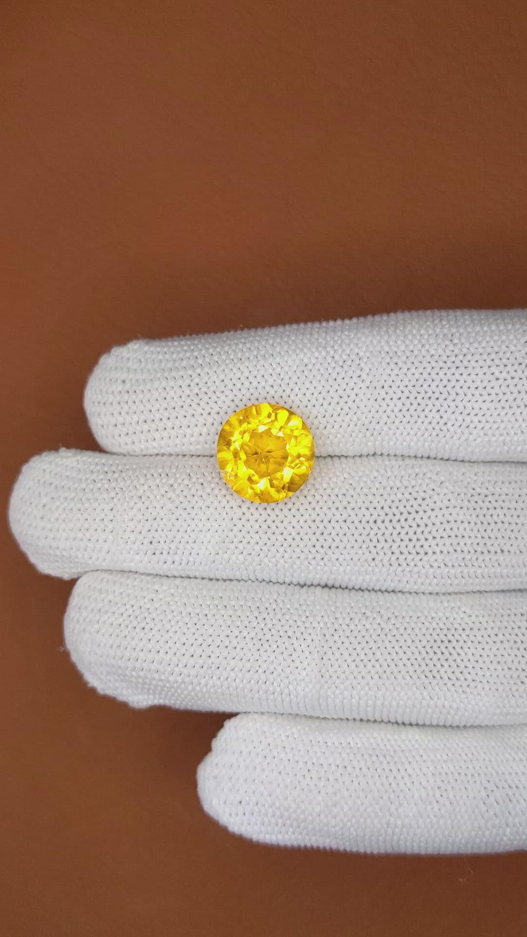 5.82 Ct. Yellow Citrine from Brazil Size Video