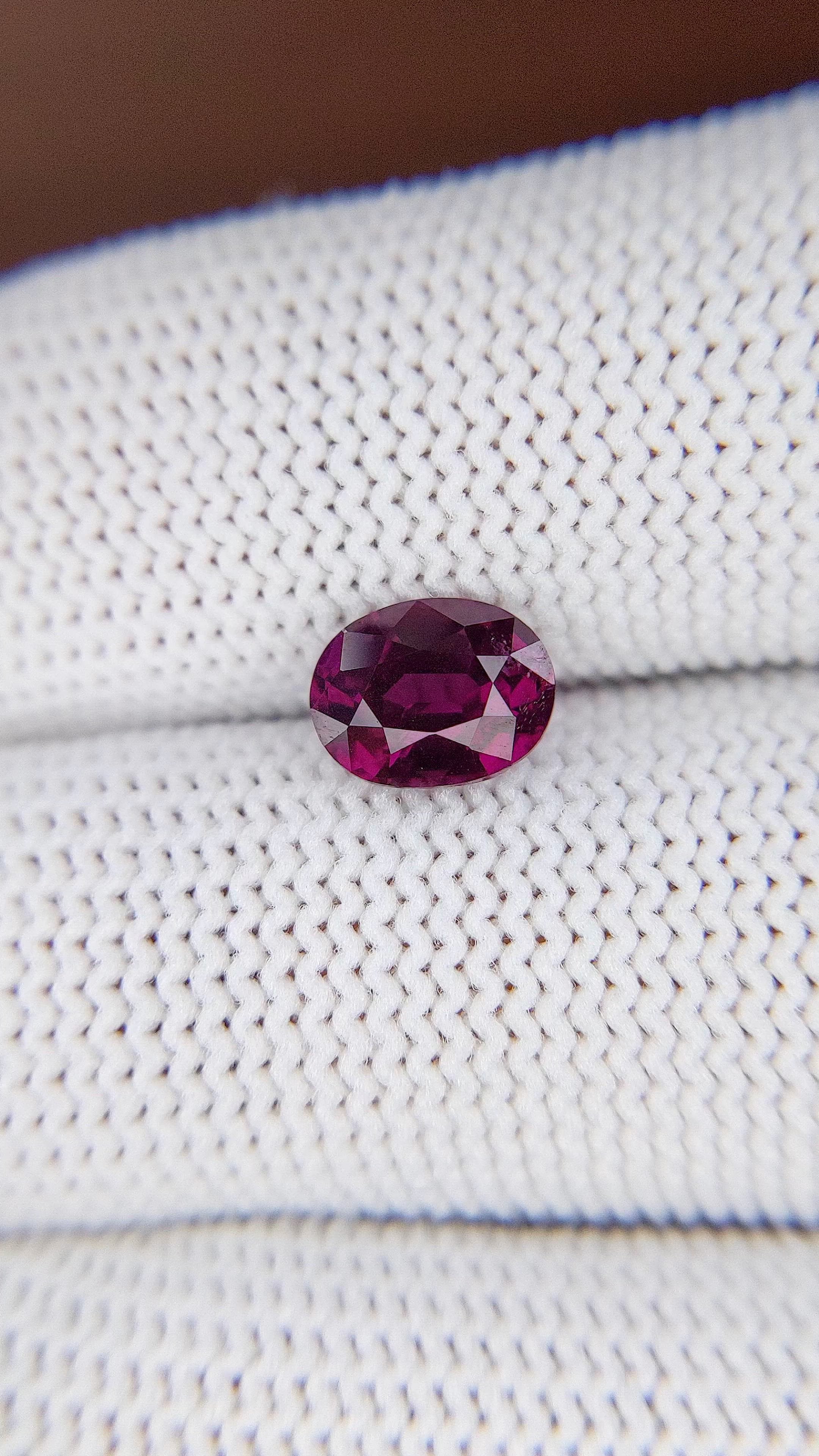 1.89 Ct. Pinkish Purple Garnet from Tanzania Size Video