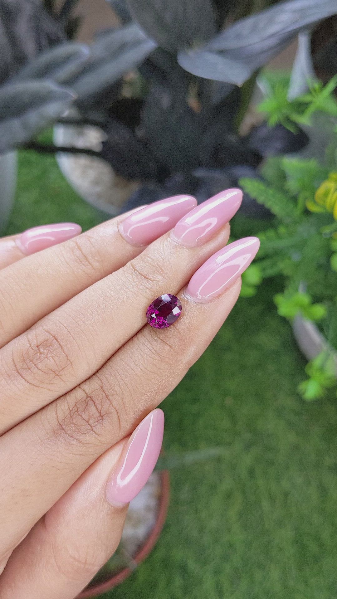1.89 Ct. Pinkish Purple Garnet from Tanzania Size Video