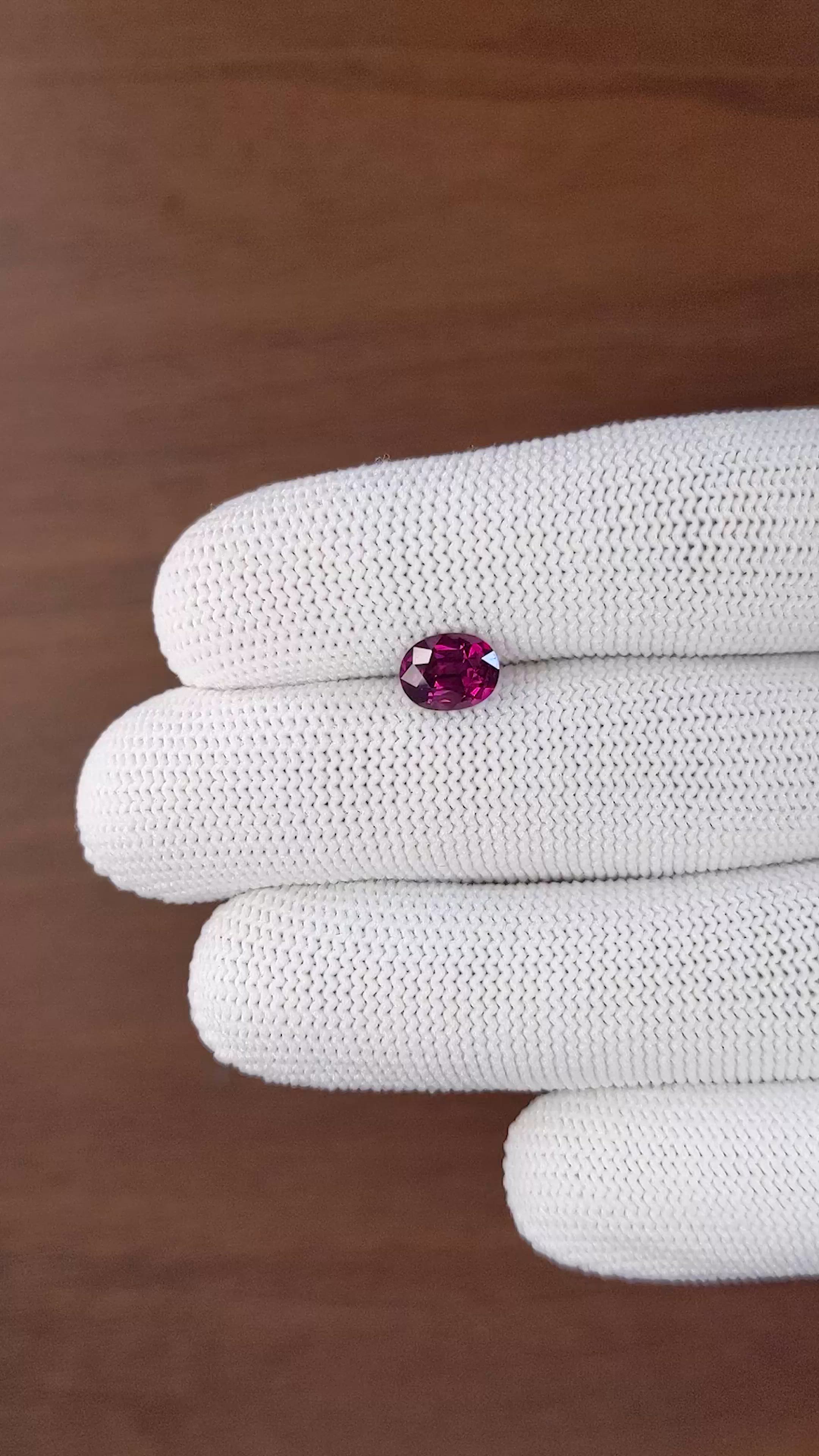 1.89 Ct. Pinkish Purple Garnet from Tanzania Size Video