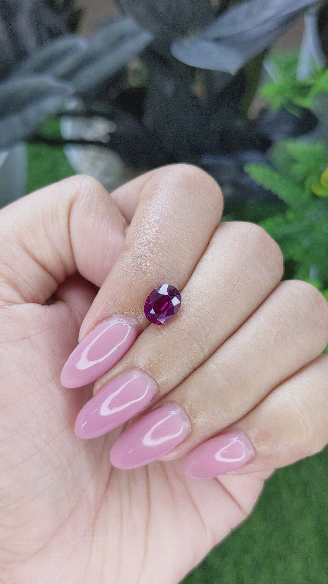 1.89 Ct. Pinkish Purple Garnet from Tanzania Size Video