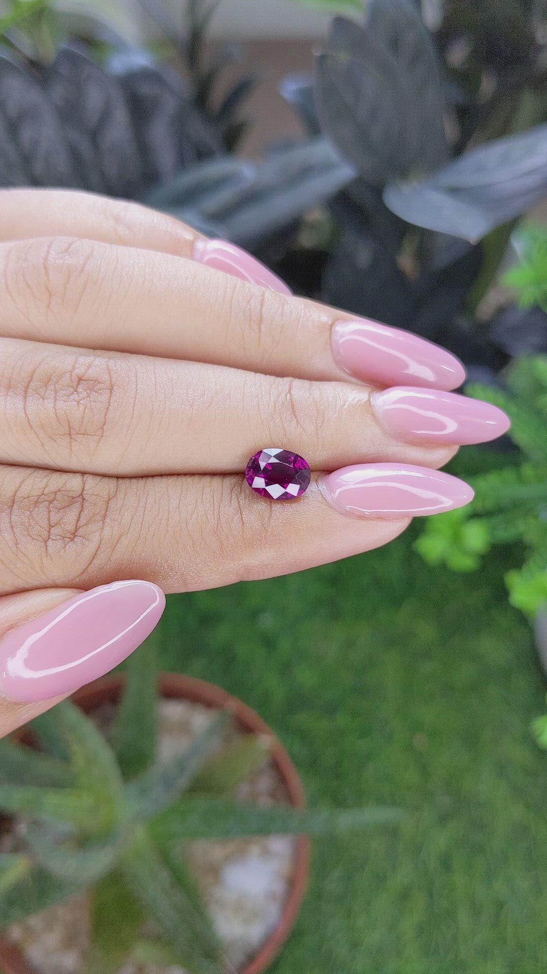 1.89 Ct. Pinkish Purple Garnet from Tanzania Size Video