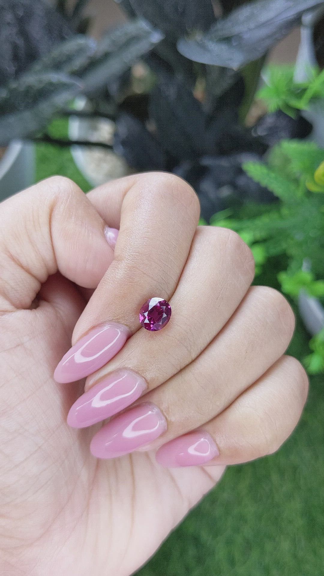 1.71 Ct. Purplish Pink Garnet from Tanzania Size Video