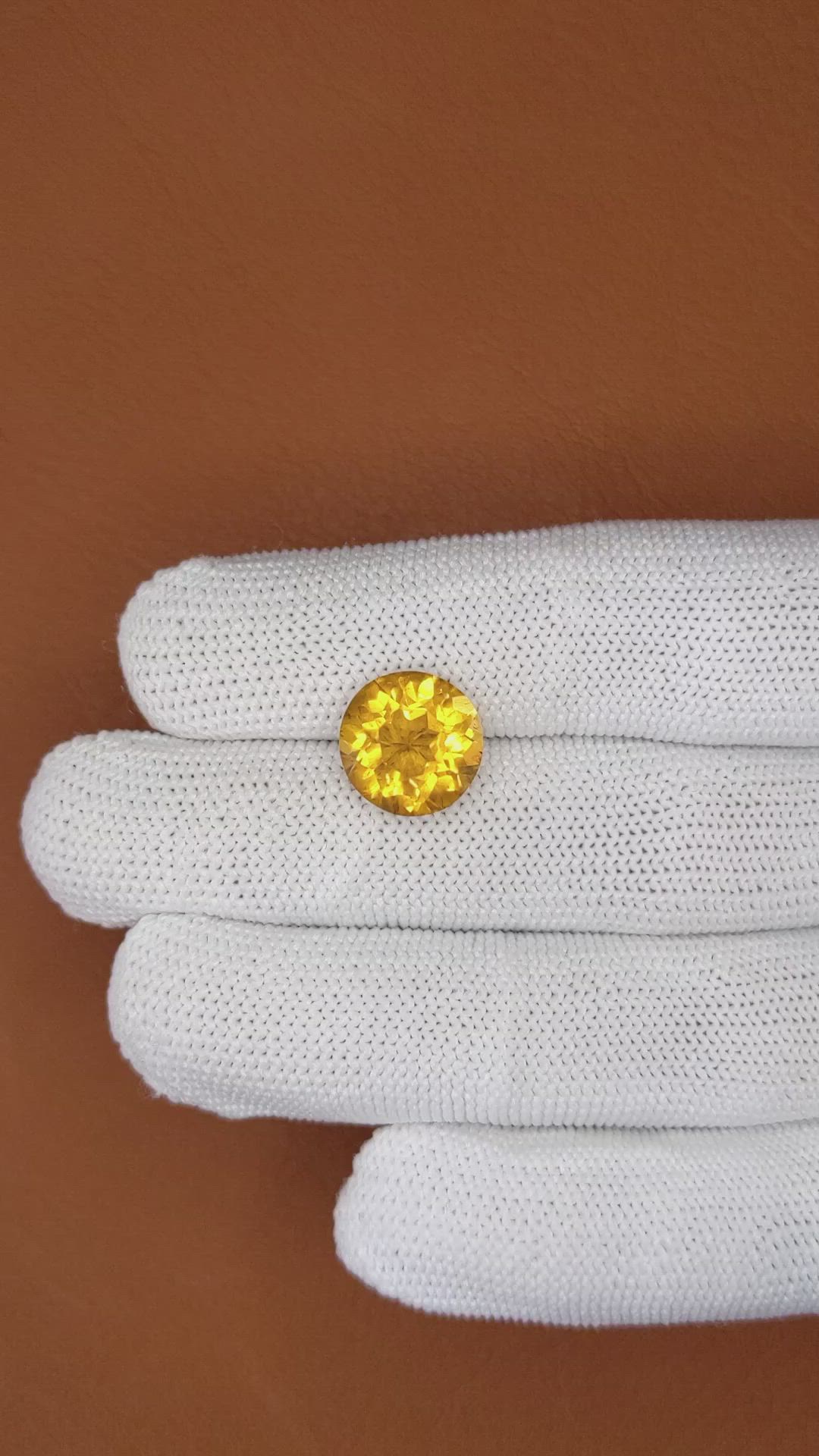 5.43 Ct. Yellow Citrine from Brazil Size Video
