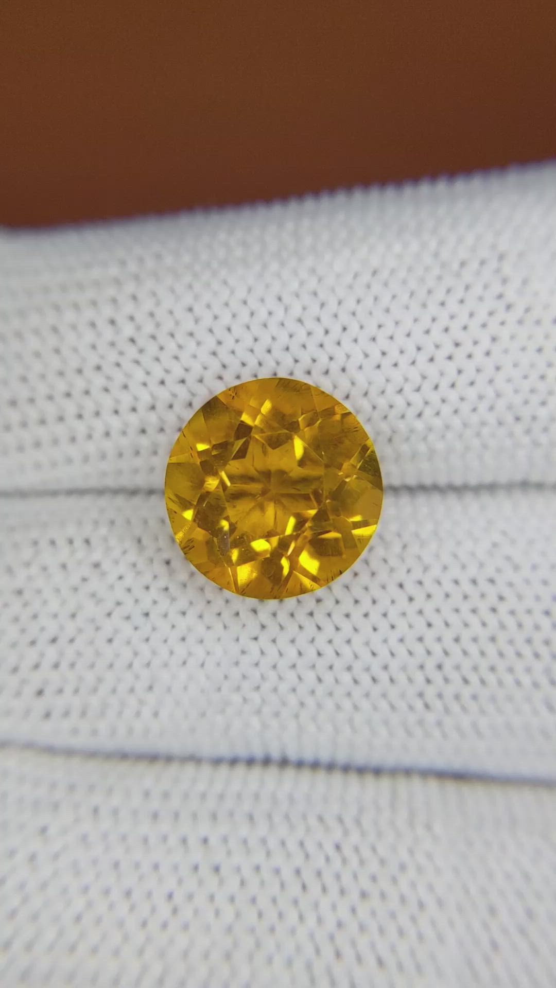 5.43 Ct. Yellow Citrine from Brazil Size Video