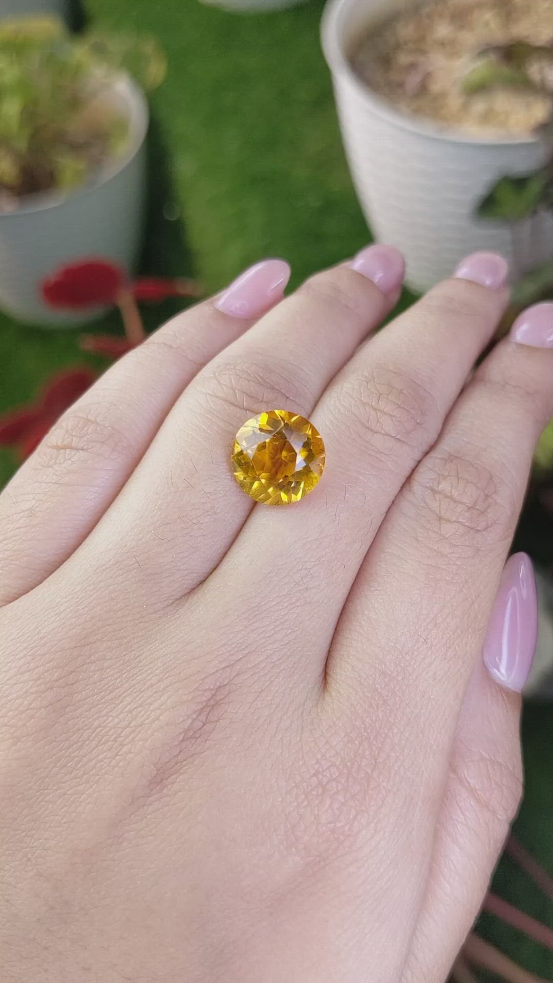 5.43 Ct. Yellow Citrine from Brazil Size Video