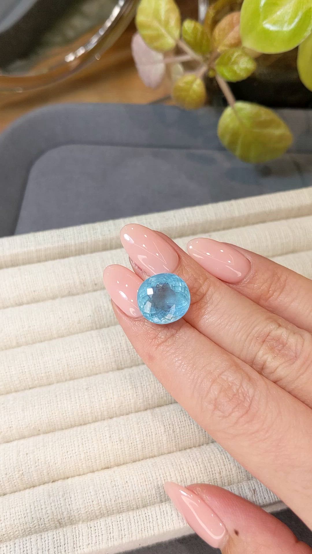 10.32 Ct. Blue Aquamarine from Brazil Size Video
