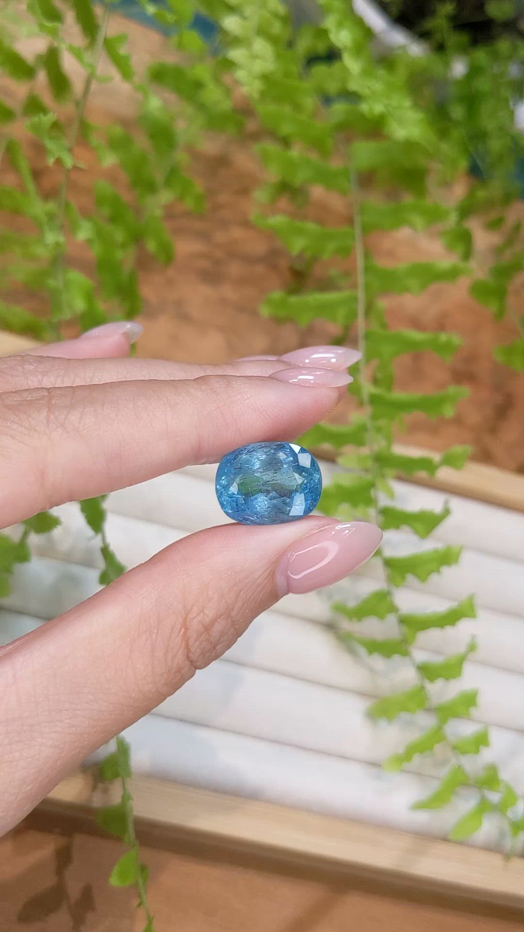 11.66 Ct. Blue Aquamarine from Brazil Size Video