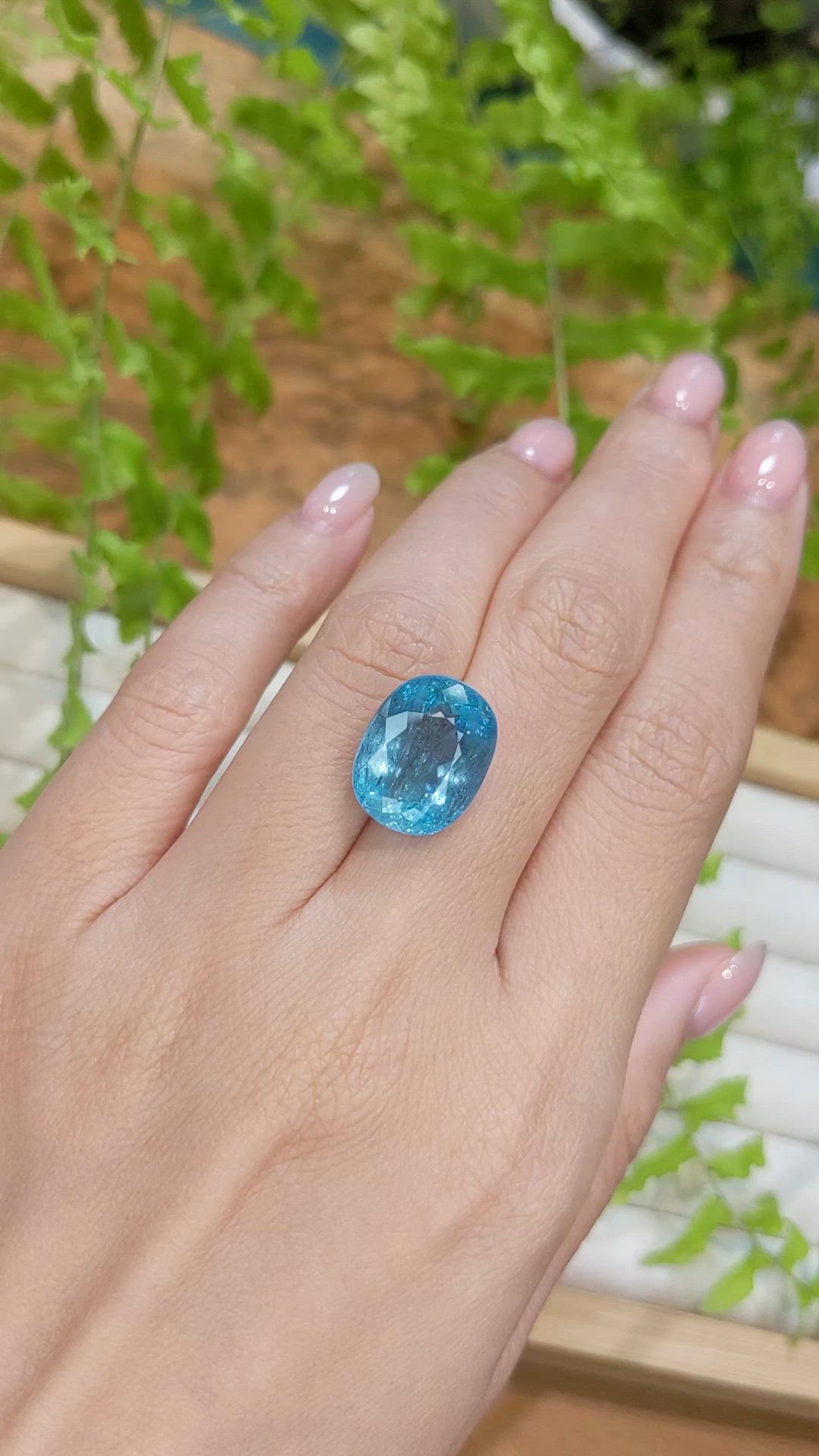 11.66 Ct. Blue Aquamarine from Brazil Size Video
