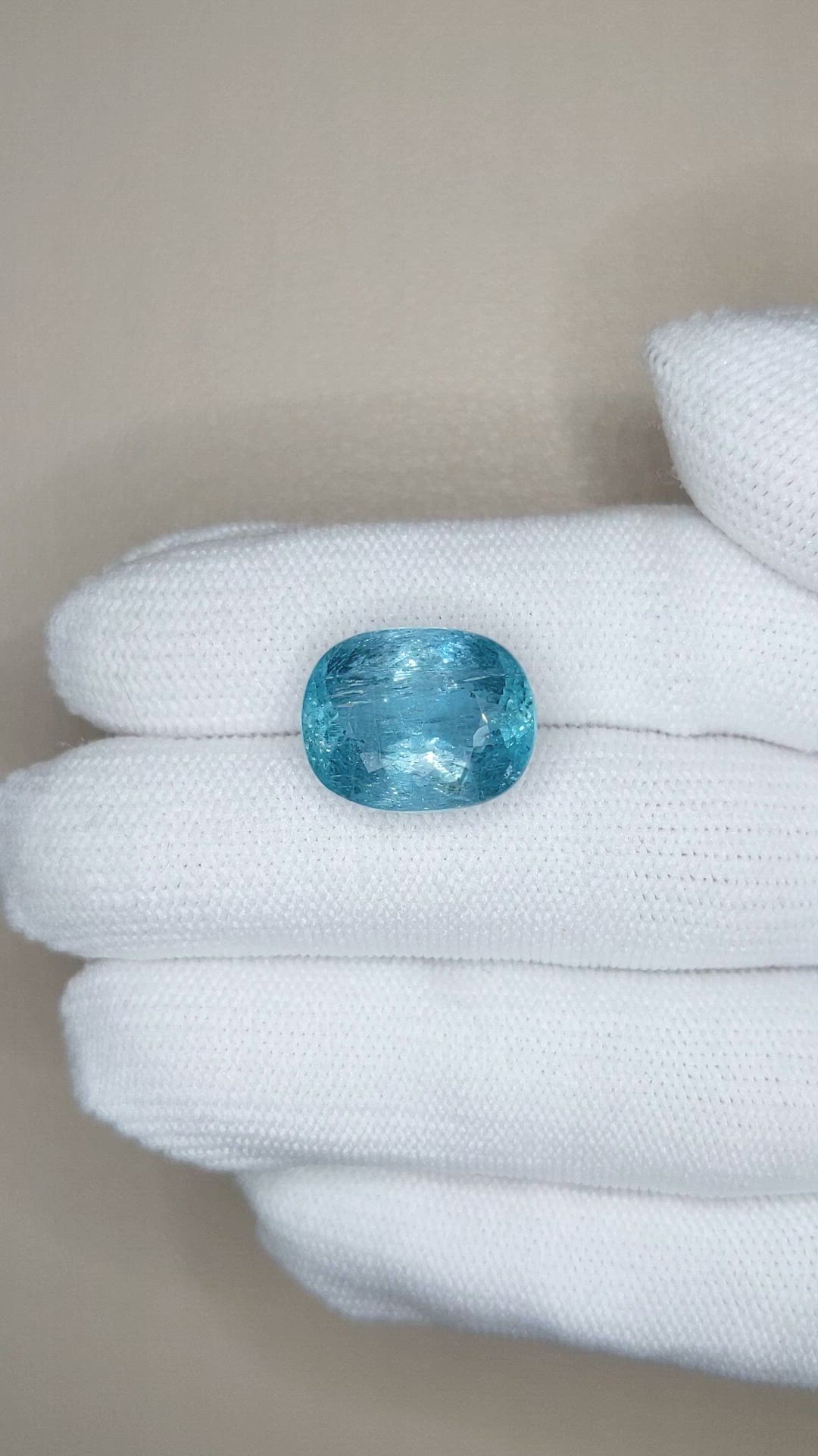 11.66 Ct. Blue Aquamarine from Brazil Size Video