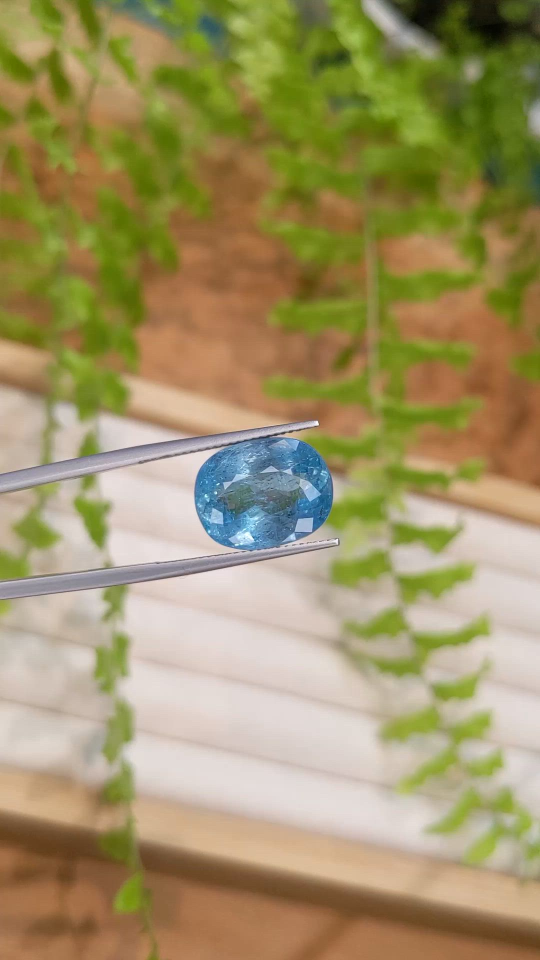 11.66 Ct. Blue Aquamarine from Brazil Size Video