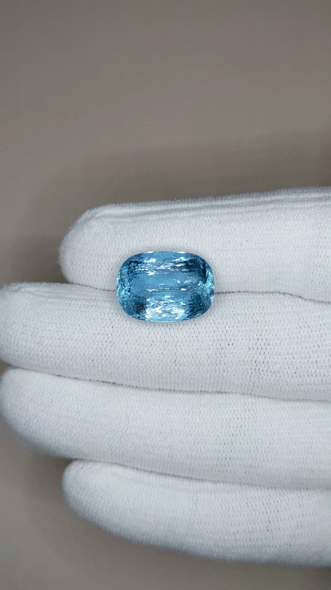 12.13 Ct. Blue Aquamarine from Brazil Size Video