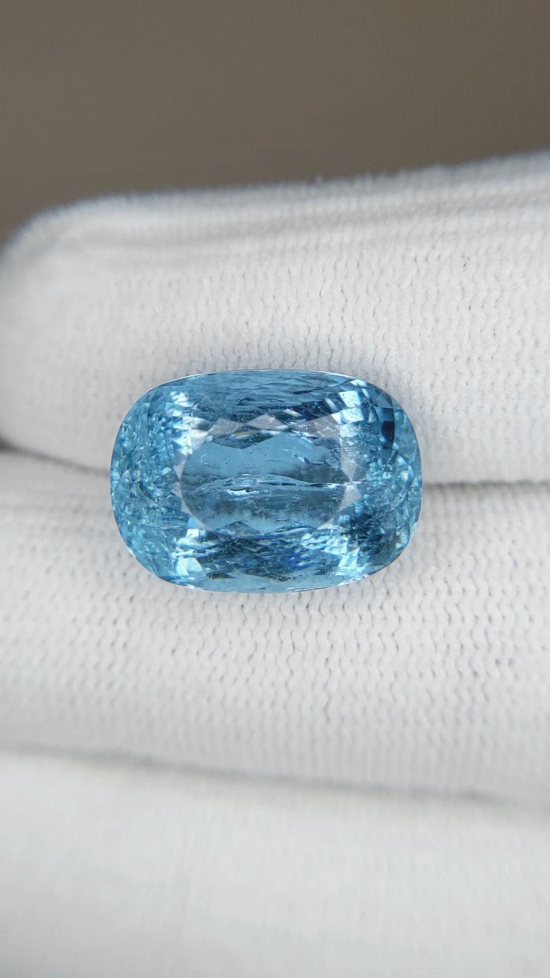 12.13 Ct. Blue Aquamarine from Brazil Size Video