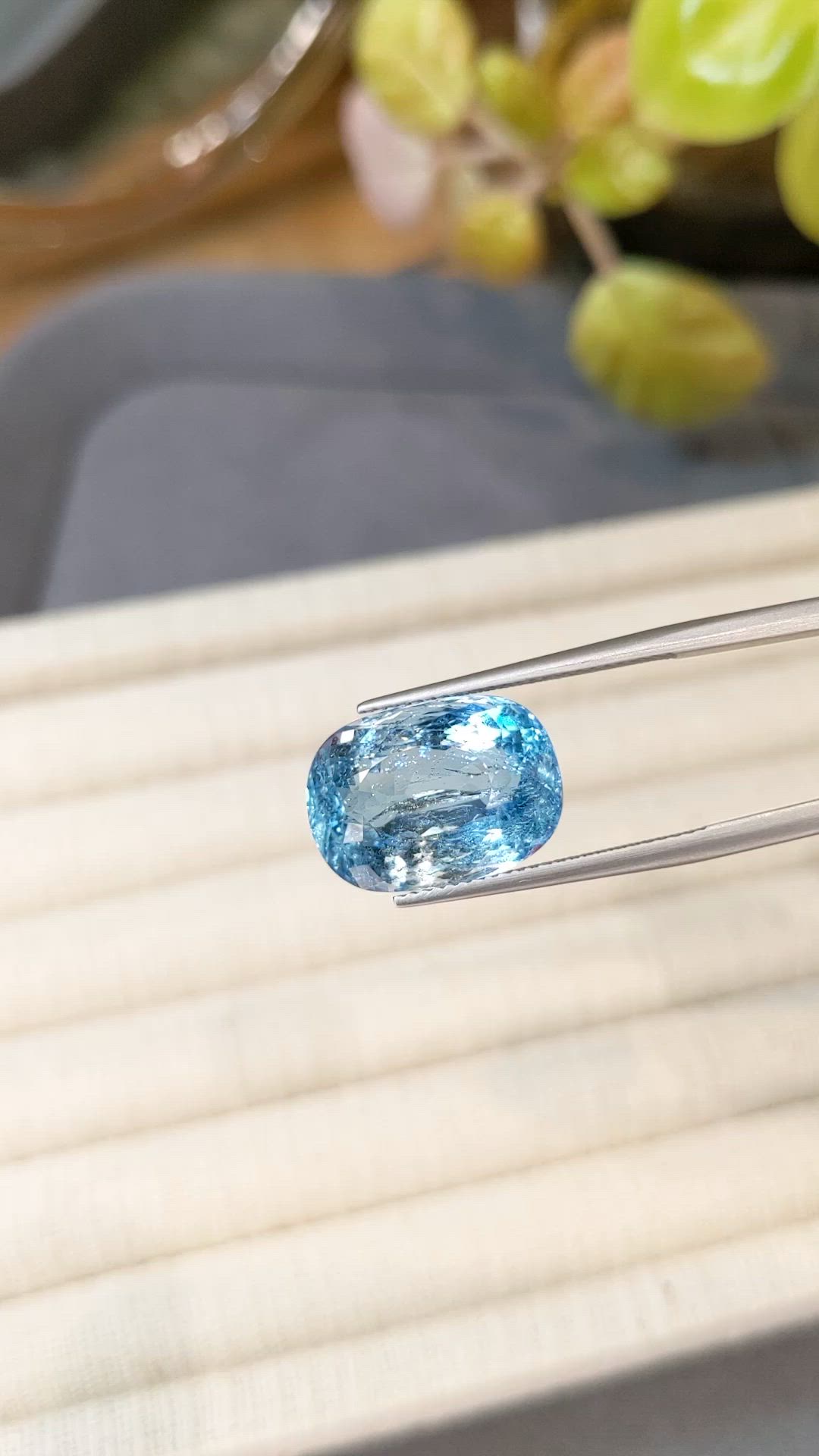 12.13 Ct. Blue Aquamarine from Brazil Size Video