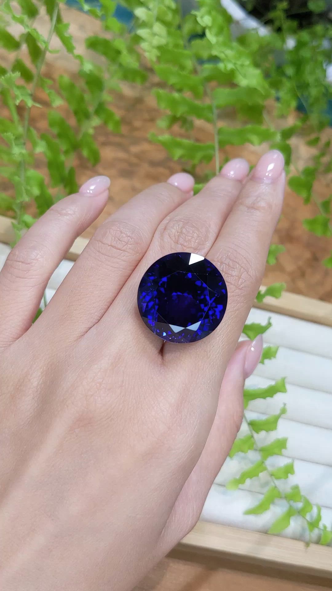 60.03 Ct. Violetish Blue Tanzanite from Tanzania Size Video