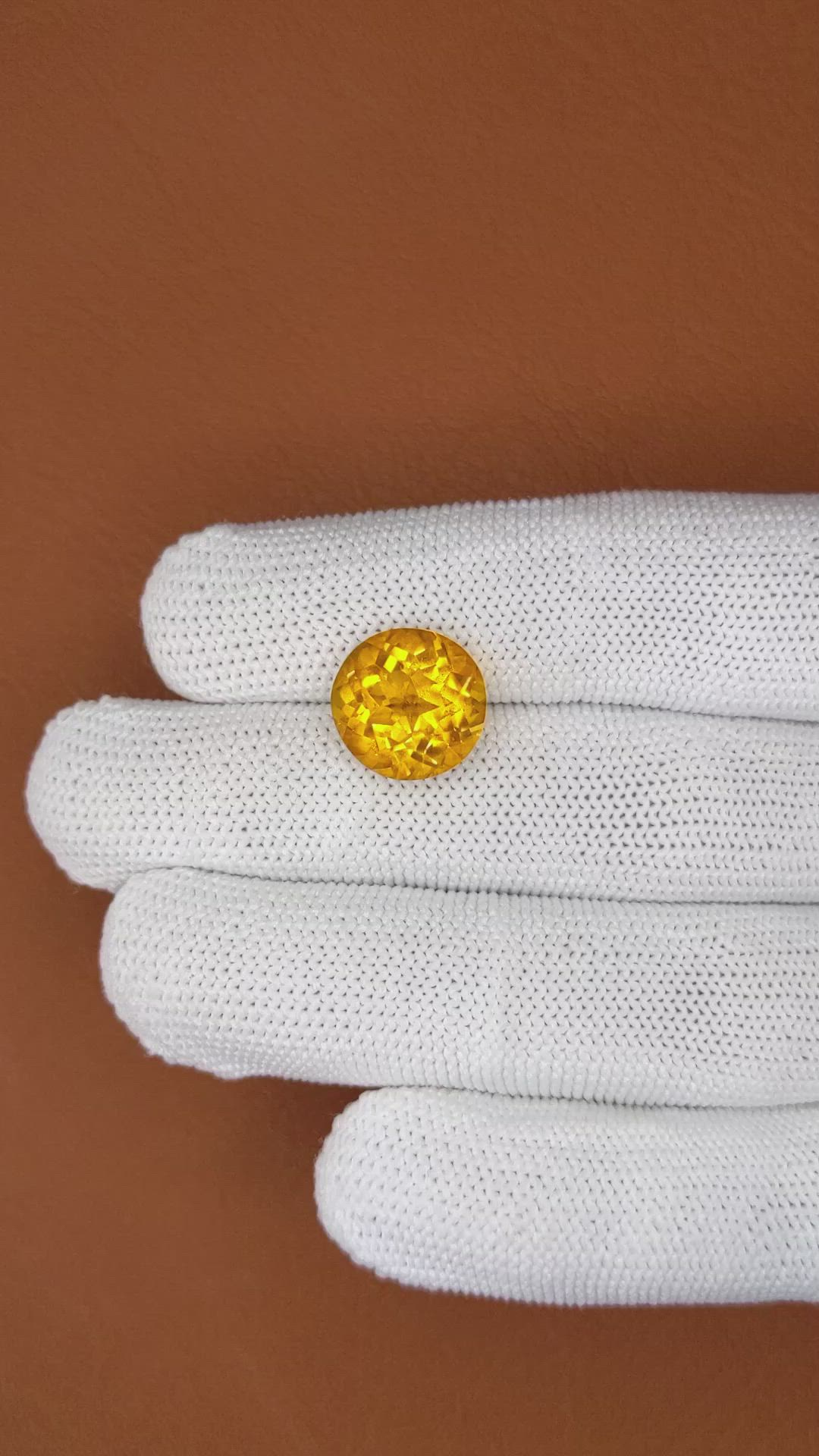 7.11 Ct. Yellowish Orange Citrine from Brazil Size Video