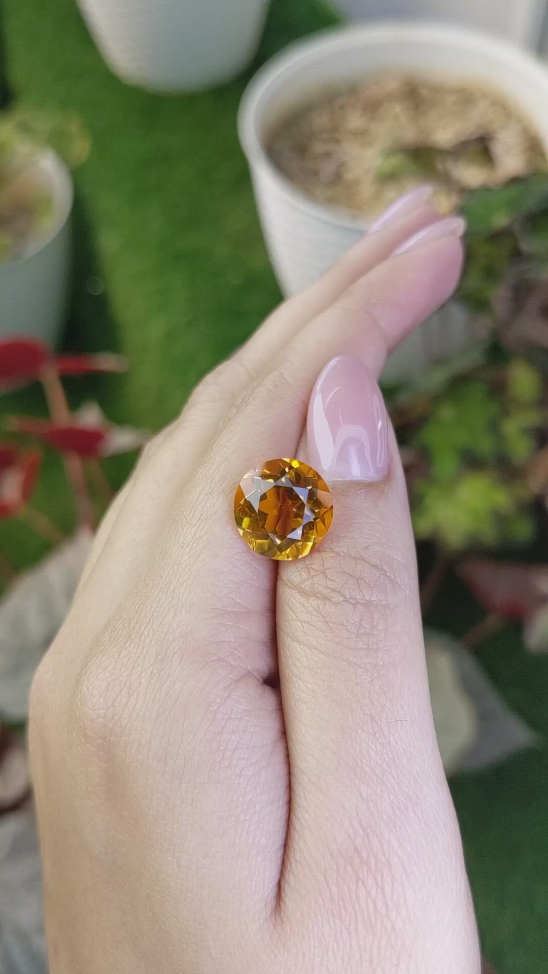7.11 Ct. Yellowish Orange Citrine from Brazil Size Video
