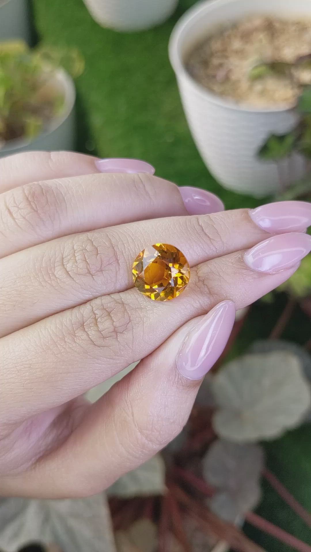 7.11 Ct. Yellowish Orange Citrine from Brazil Size Video