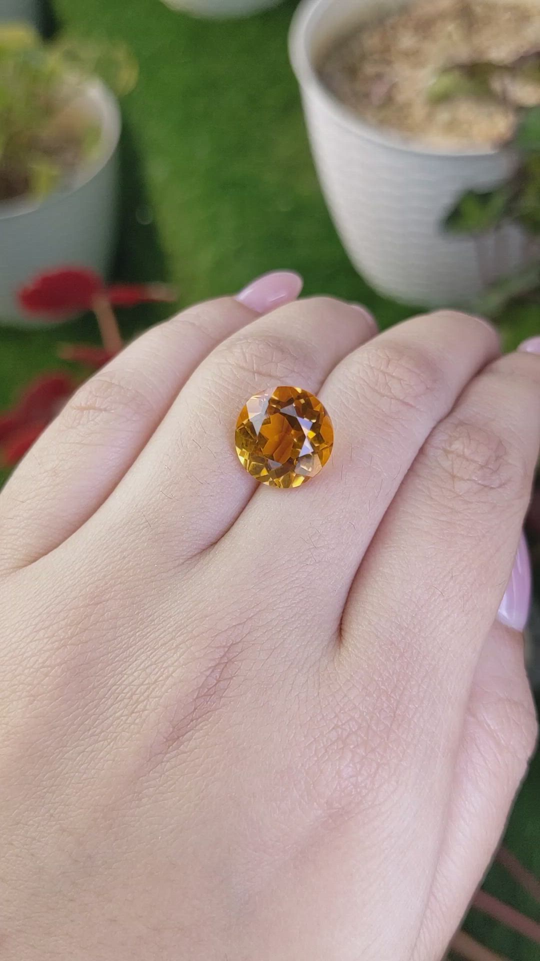 7.11 Ct. Yellowish Orange Citrine from Brazil Size Video