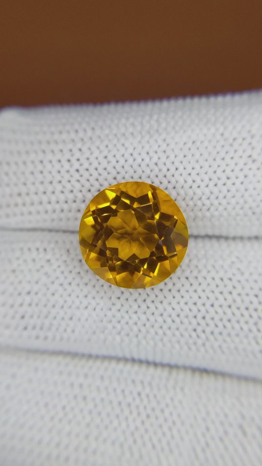 7.11 Ct. Yellowish Orange Citrine from Brazil Size Video