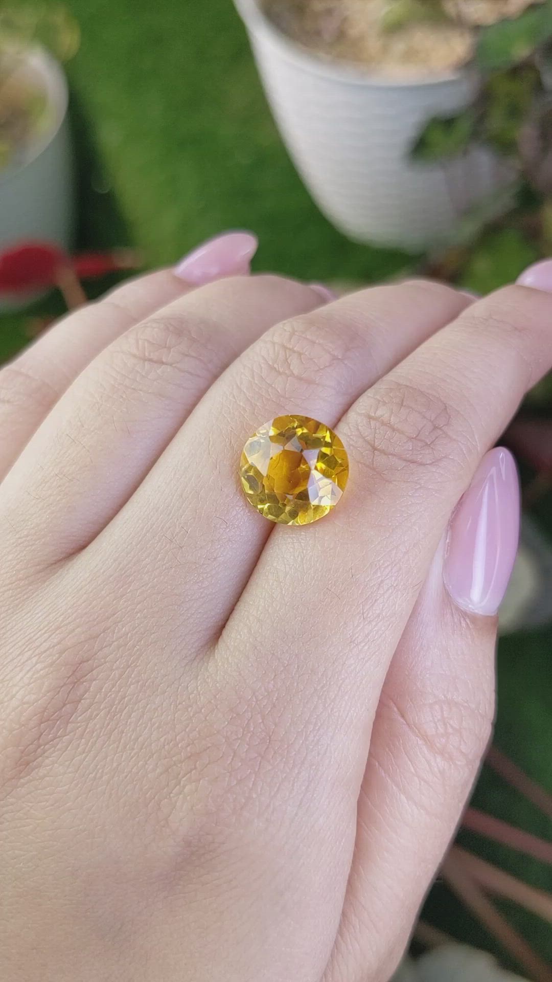 6.11 Ct. Yellow Citrine from Brazil Size Video