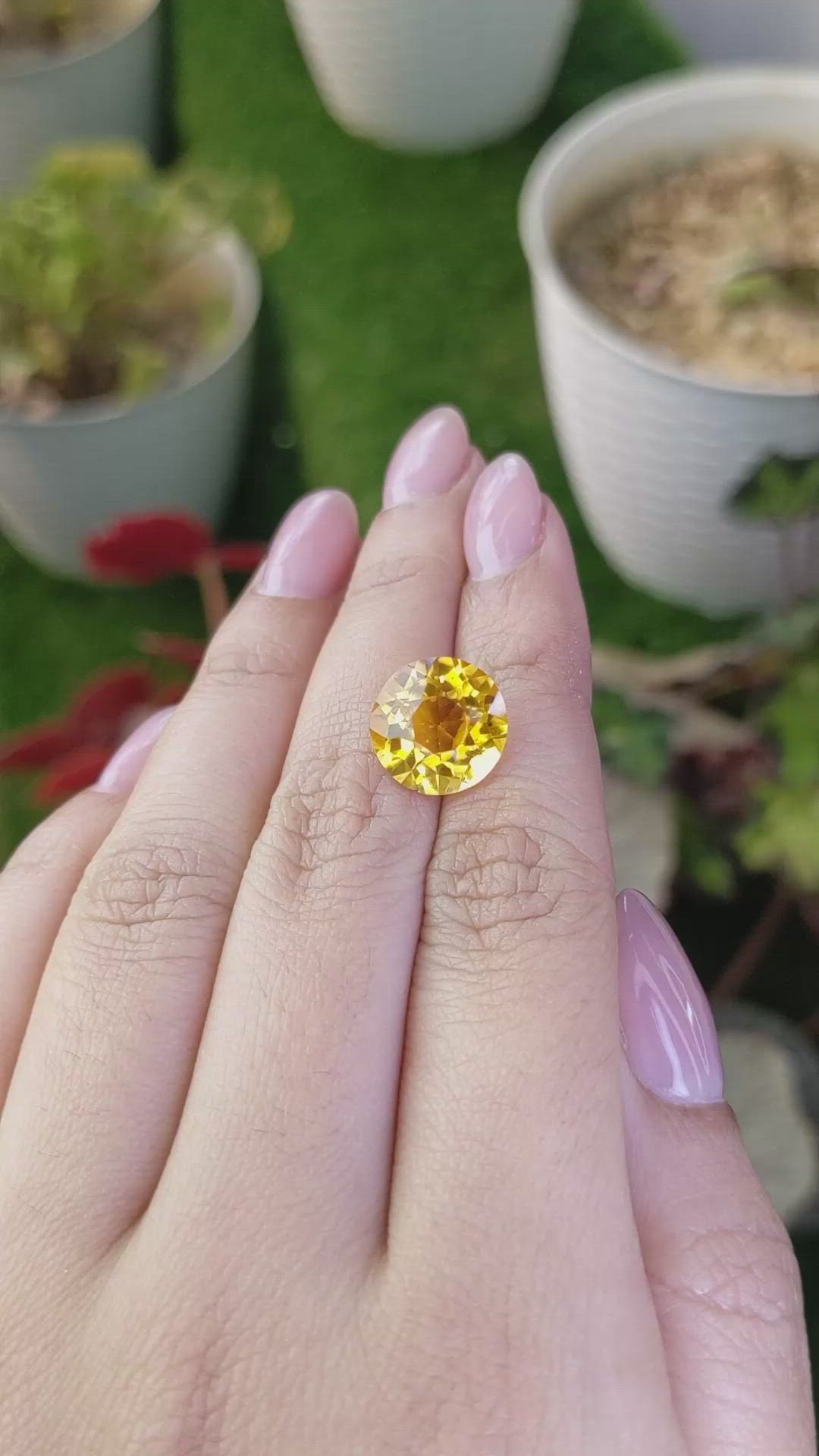 6.11 Ct. Yellow Citrine from Brazil Size Video