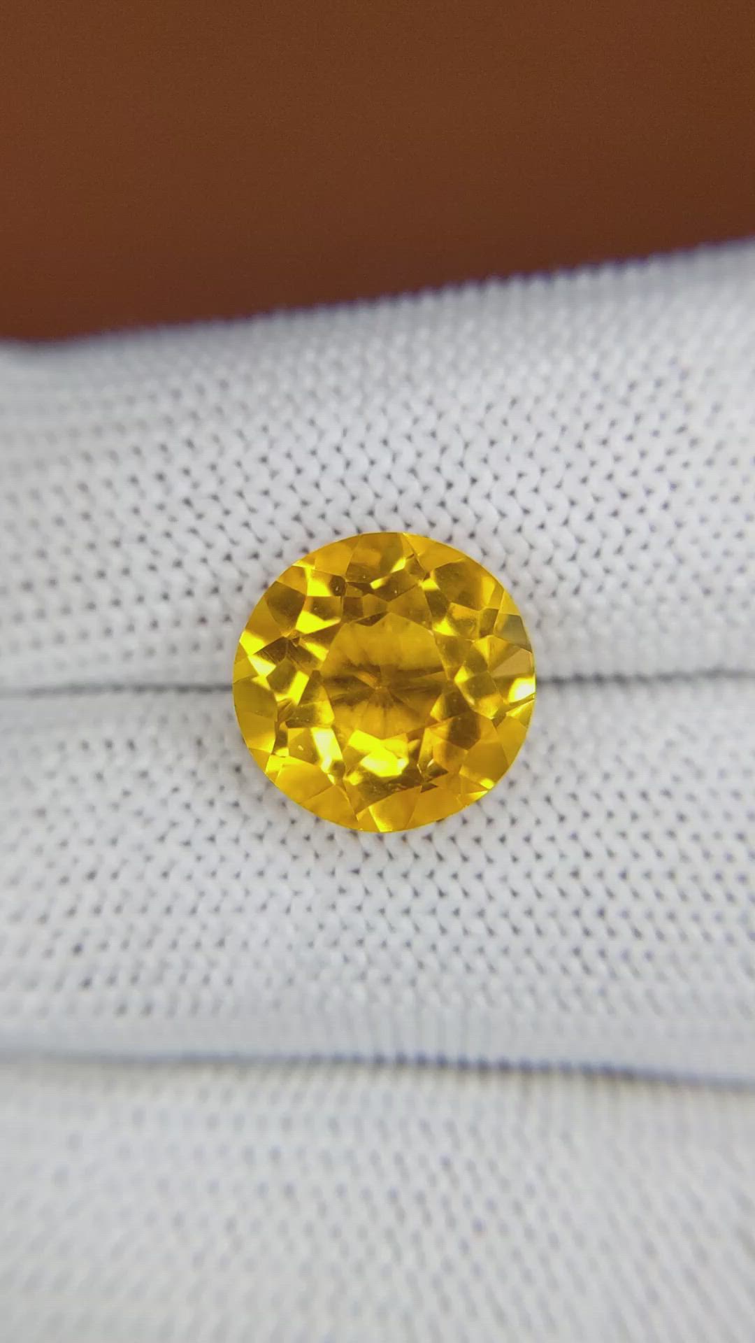 6.11 Ct. Yellow Citrine from Brazil Size Video