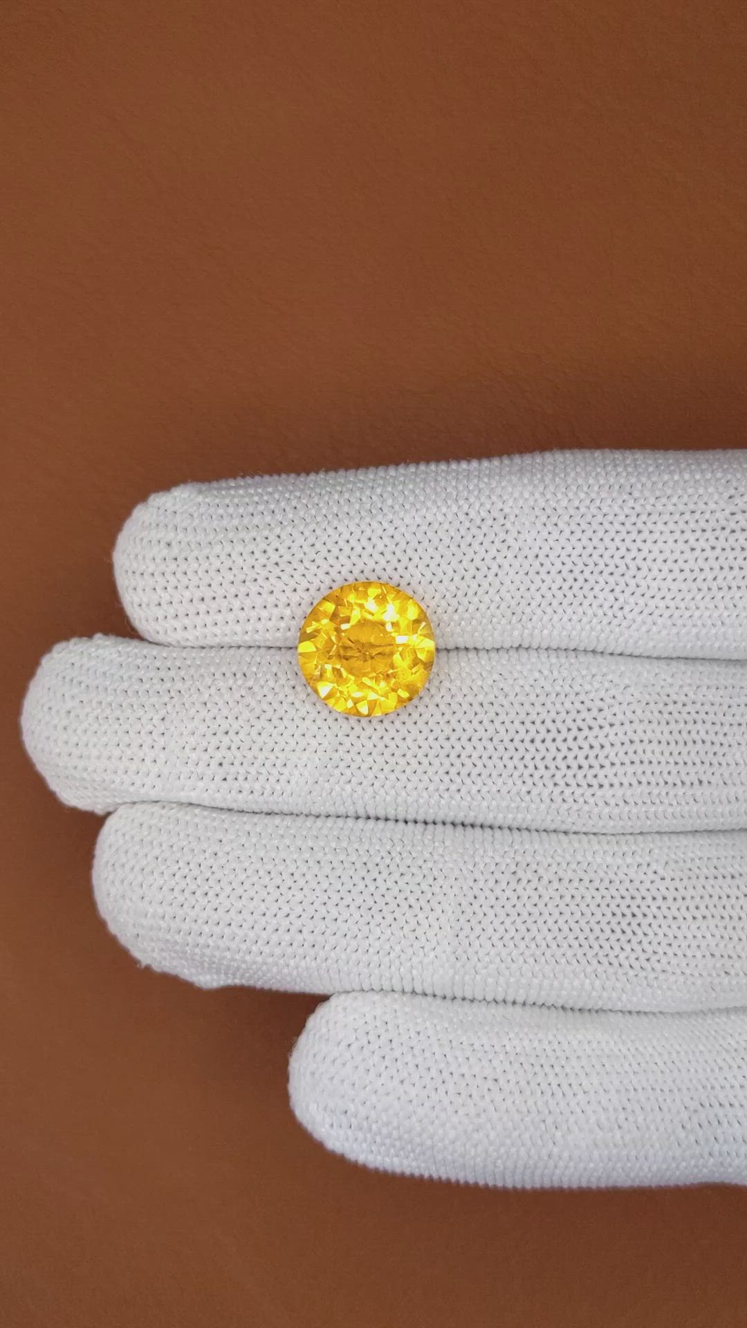 6.11 Ct. Yellow Citrine from Brazil Size Video