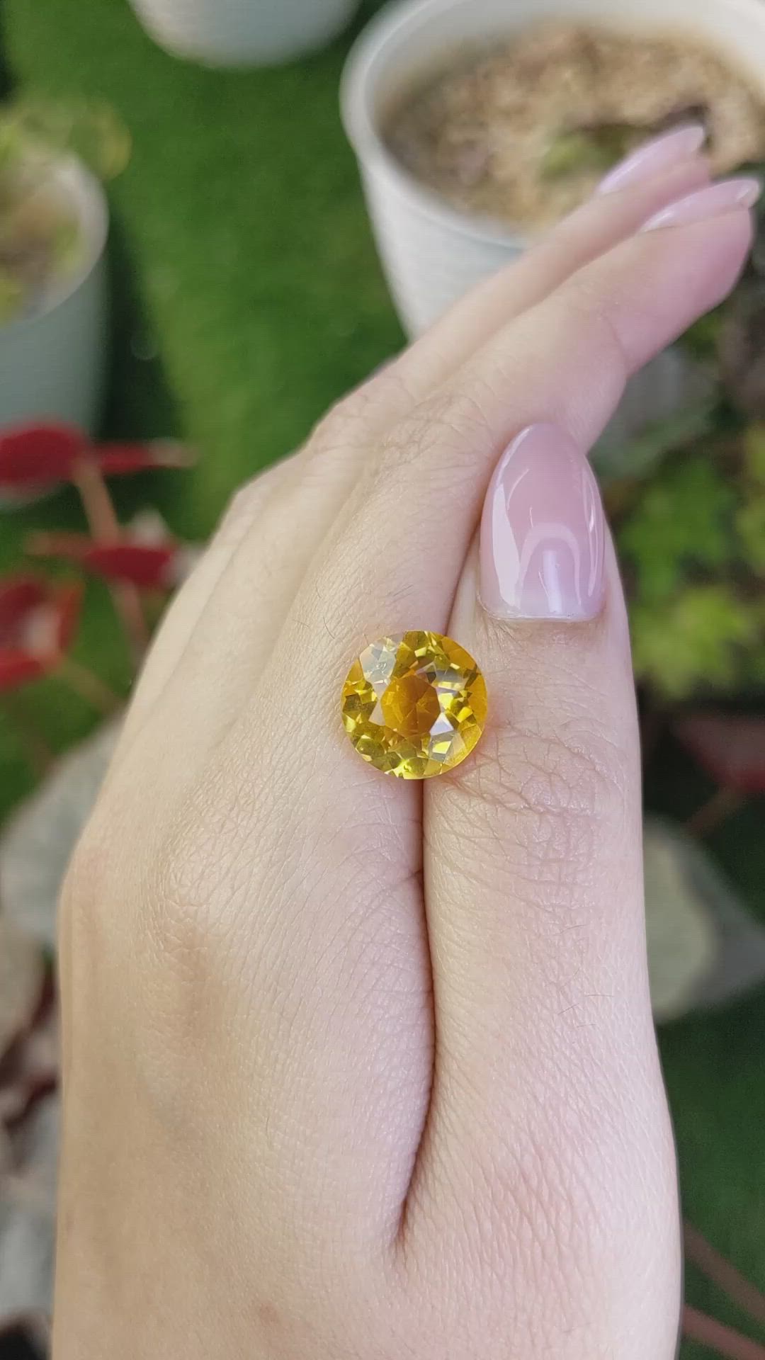 6.11 Ct. Yellow Citrine from Brazil Size Video