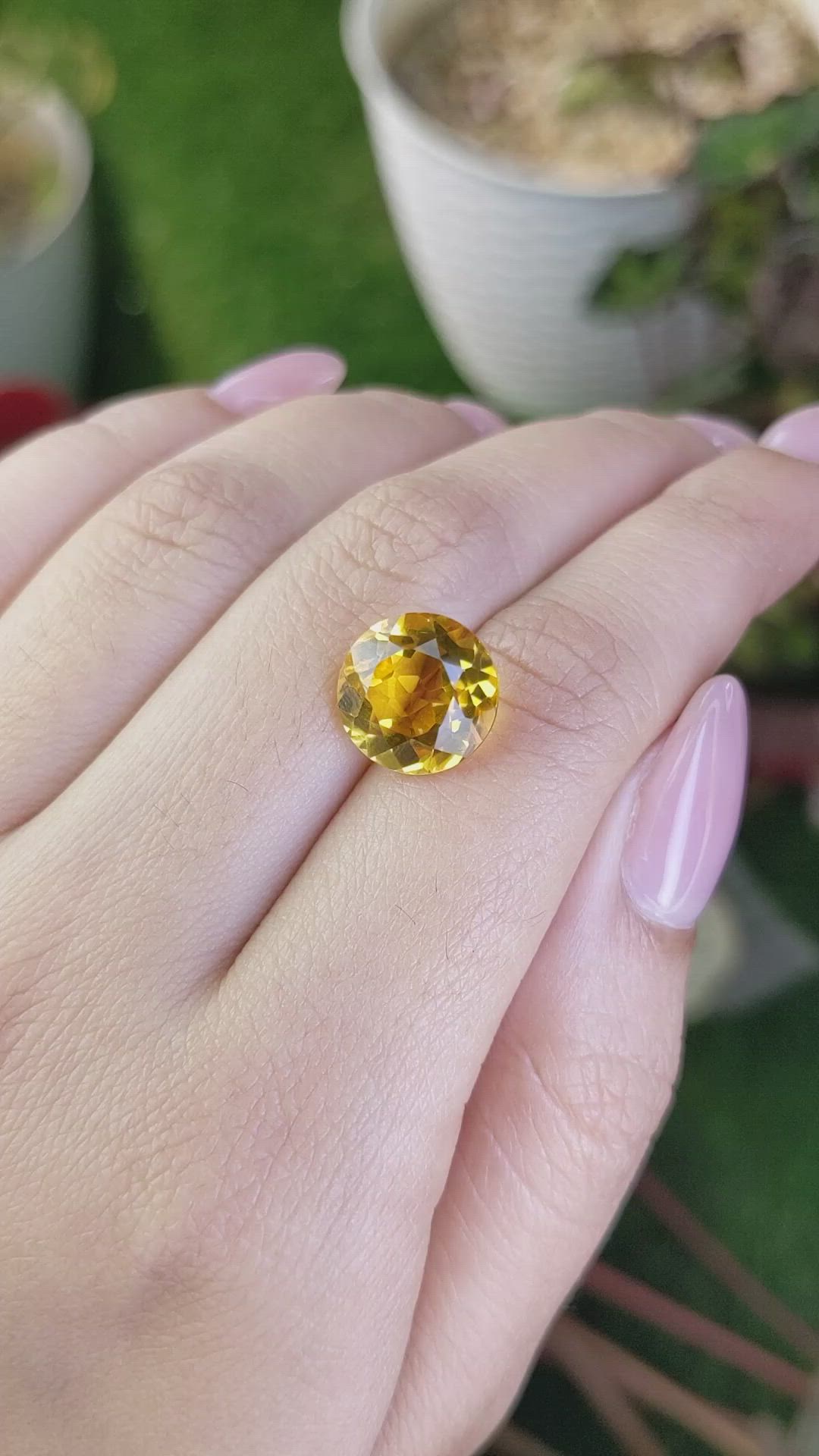 5.68 Ct. Yellow Citrine from Brazil Size Video