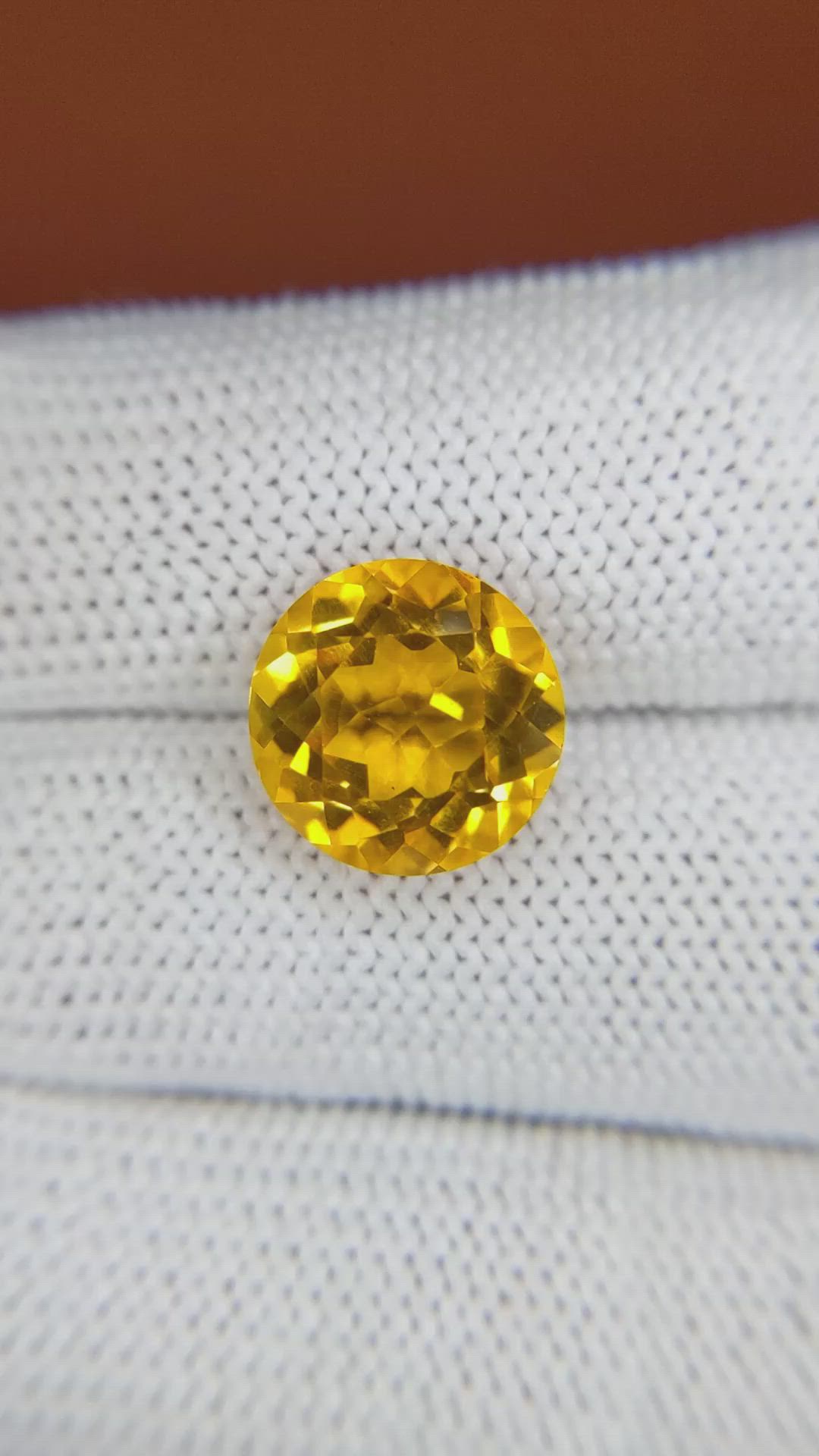 5.68 Ct. Yellow Citrine from Brazil Size Video