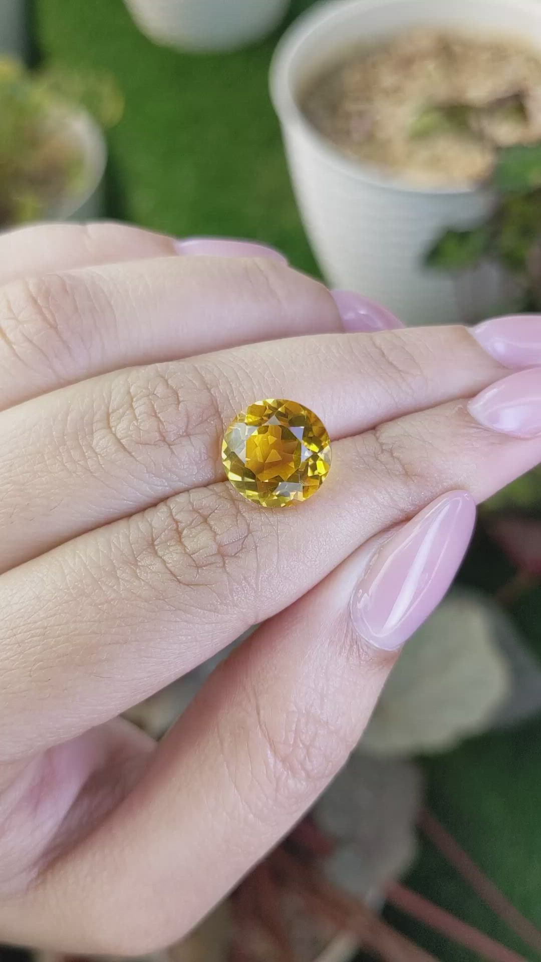 5.68 Ct. Yellow Citrine from Brazil Size Video