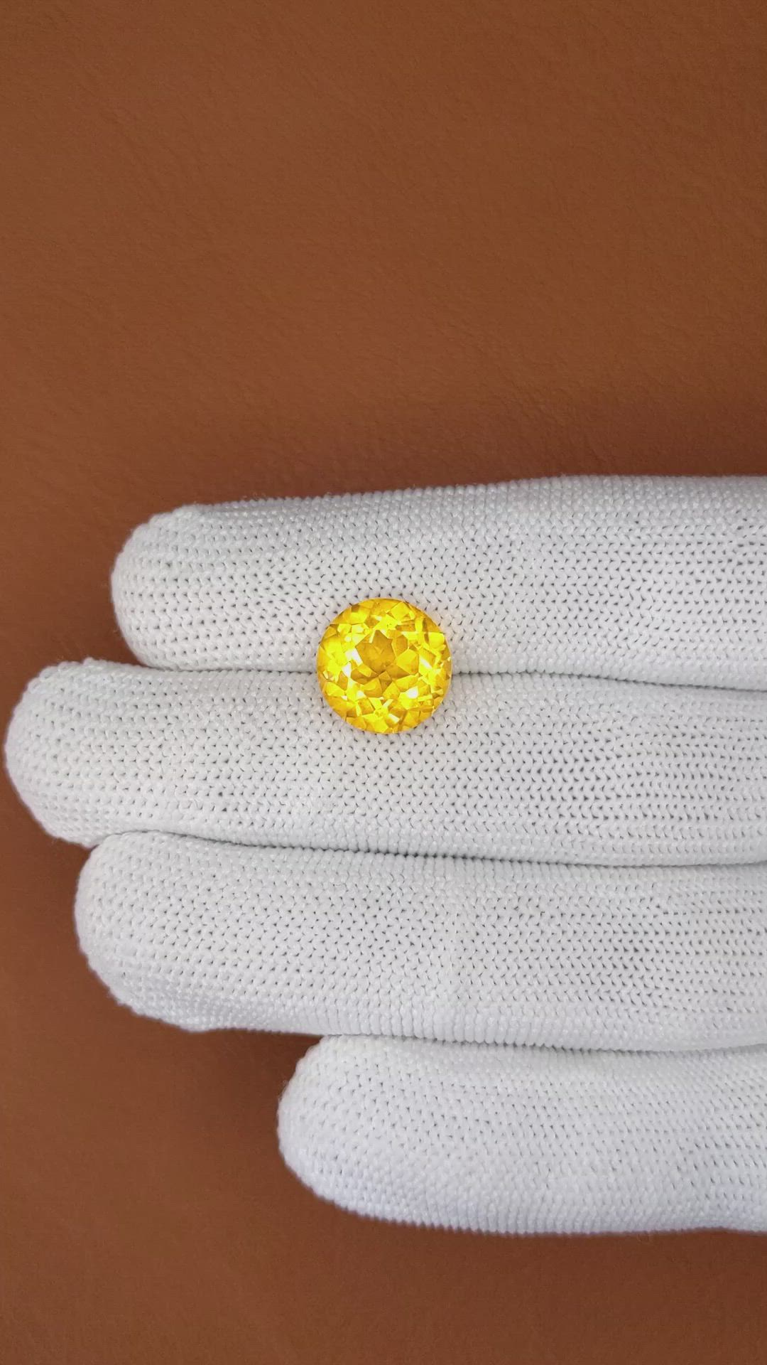5.68 Ct. Yellow Citrine from Brazil Size Video