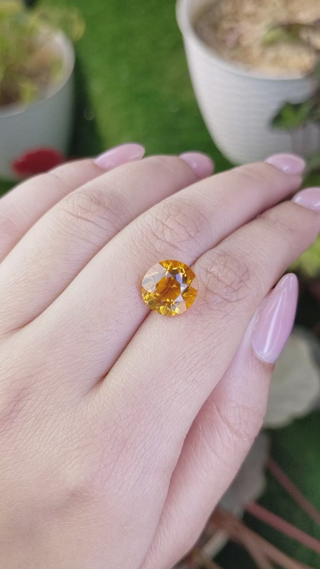 4.89 Ct. Yellow Citrine from Brazil Size Video